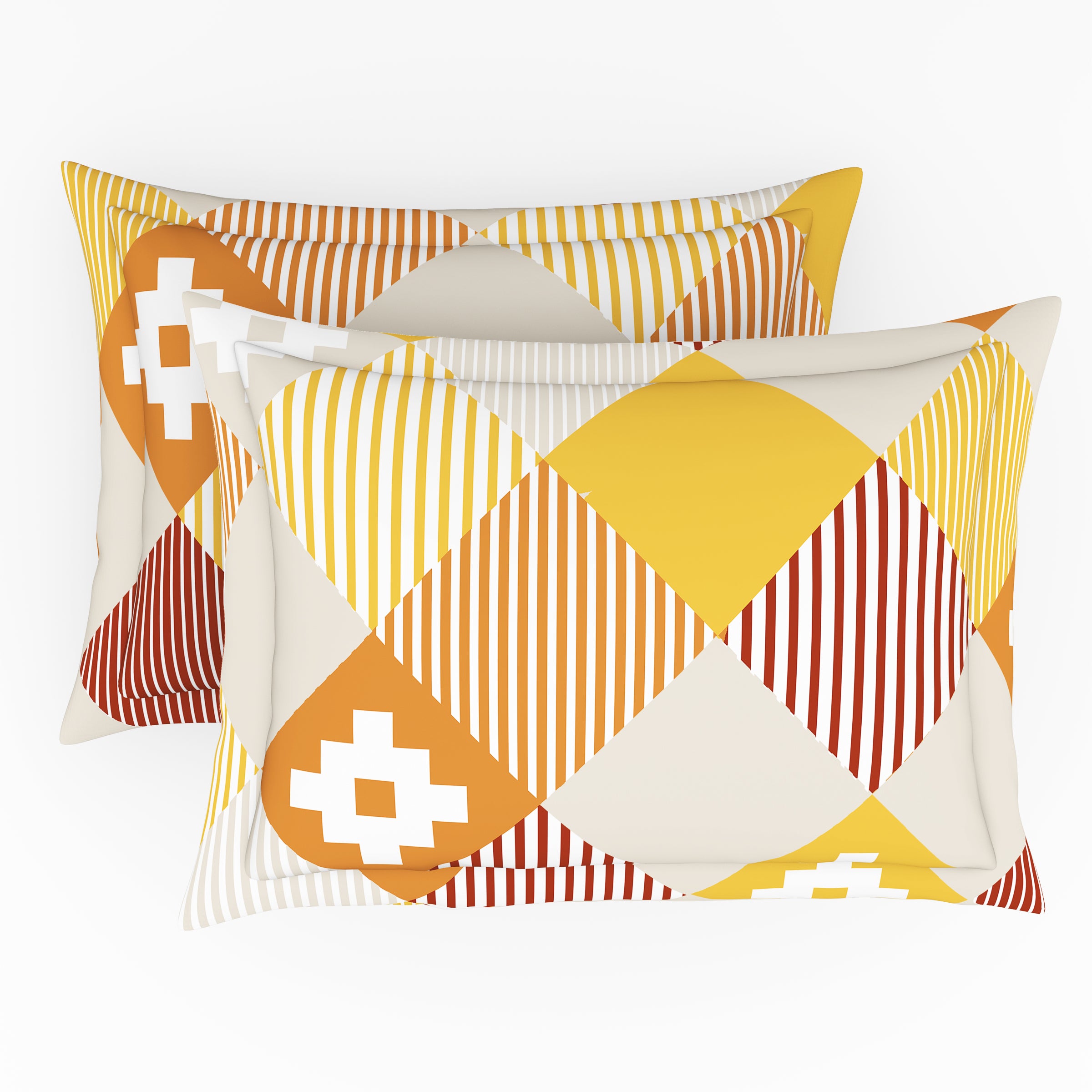 Himeya 100% Cotton 180 TC Bedsheet with 2 Pillow Covers - Stellate Mango Yellow