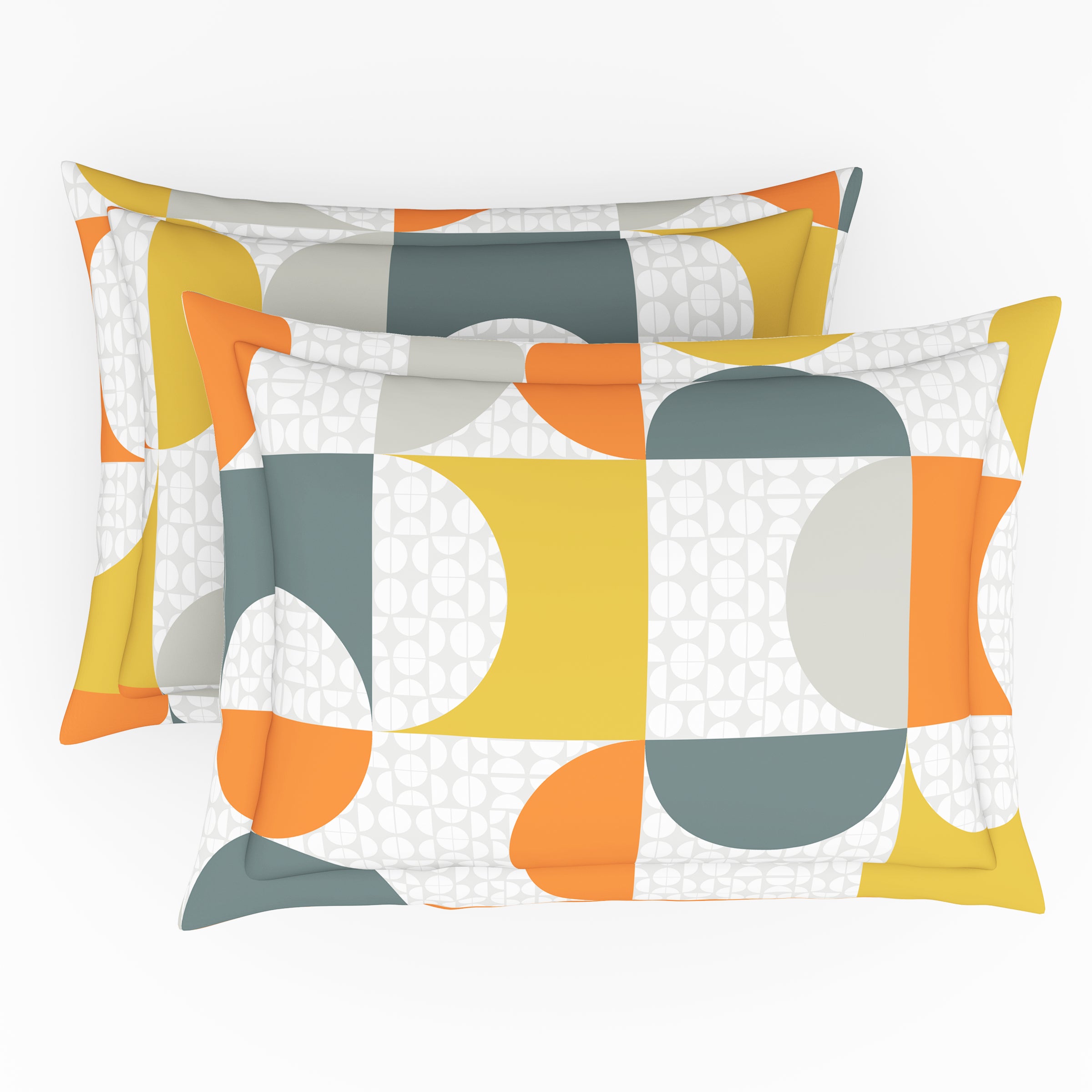 Himeya 100% Cotton 180 TC Bedsheet with 2 Pillow Covers - Carnival Marmalade Orange