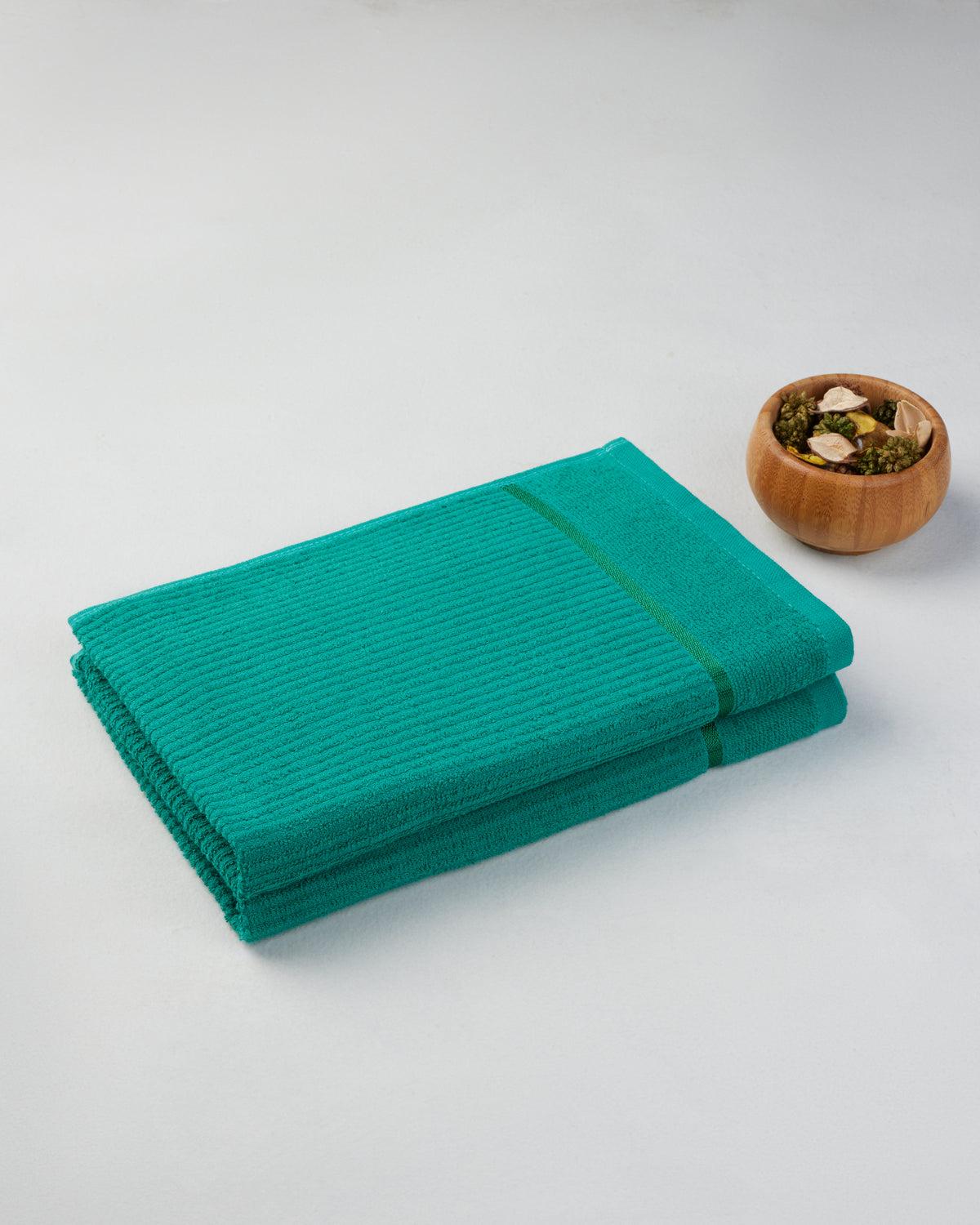 Comfort Collection | Hand Towel | 300 GSM(Pack of 2)| Emerald Green