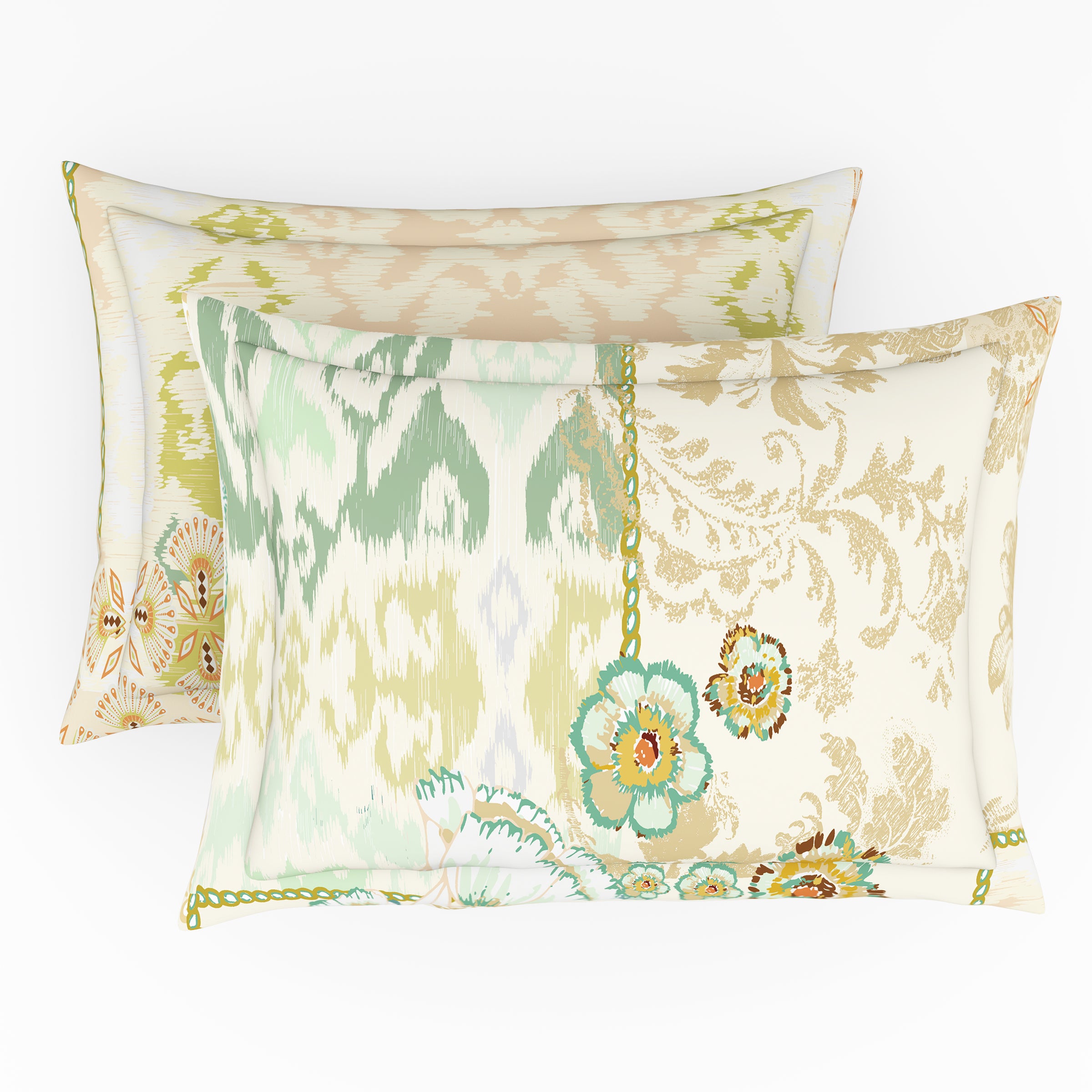 Himeya 100% Cotton 180 TC Bedsheet with 2 Pillow Covers - Charbagh Meadow Green