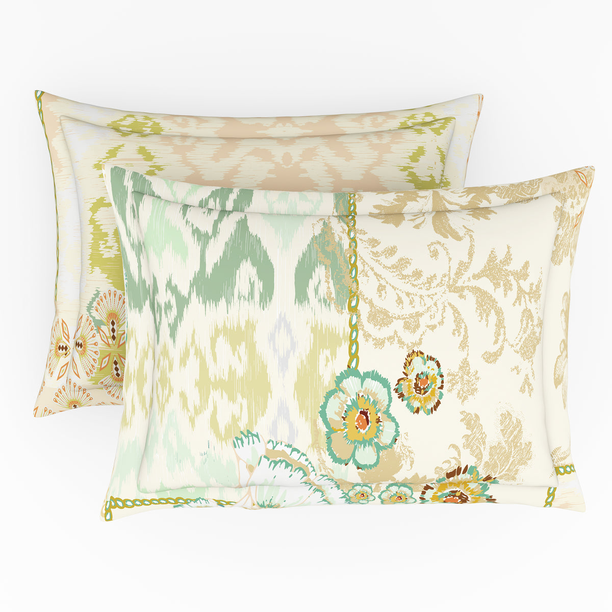 Himeya 100% Cotton 180 TC Bedsheet with 2 Pillow Covers - Charbagh Meadow Green