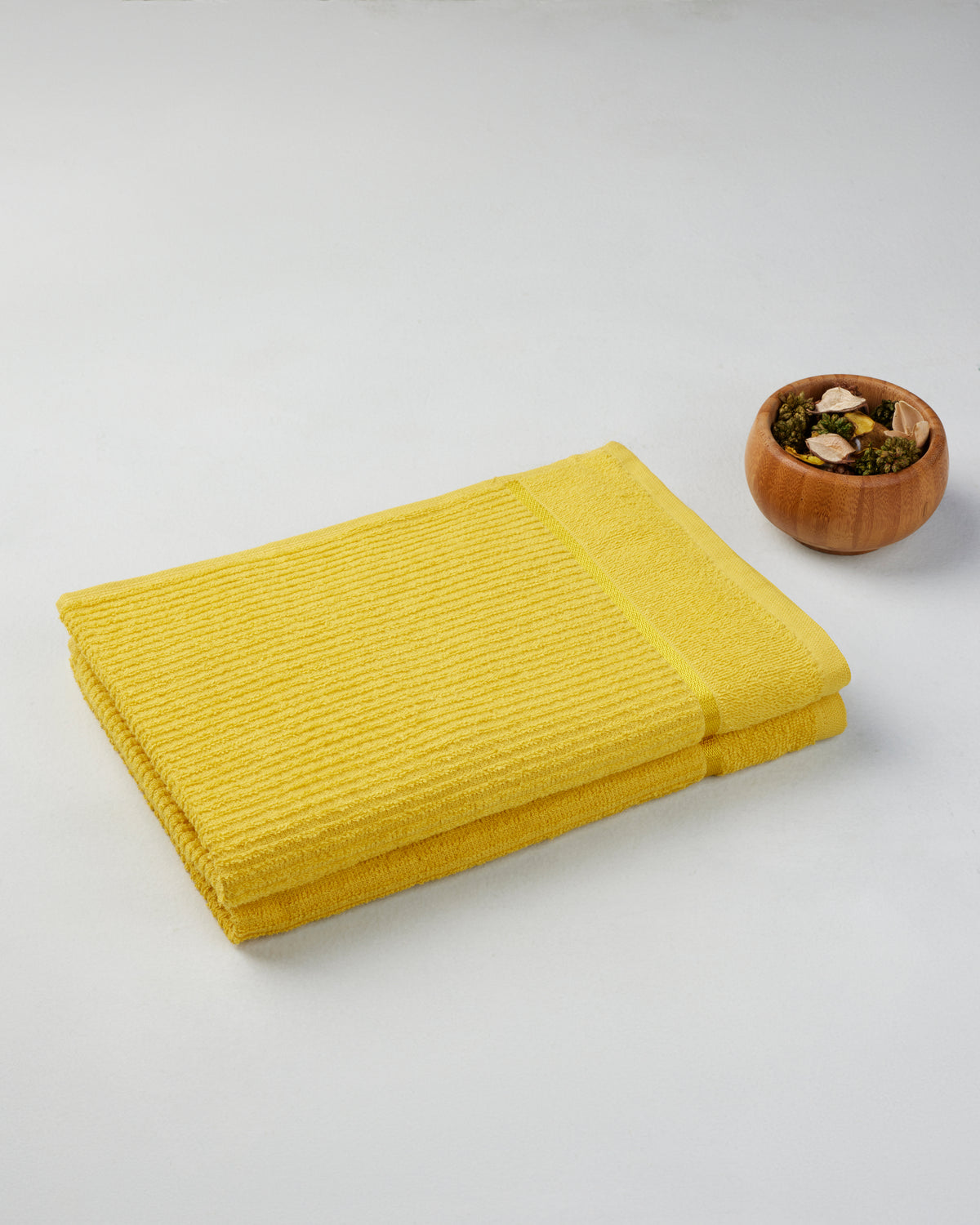 Comfort Collection | Hand Towel | 300 GSM (Pack of 2) | Amber Yellow by Himeya