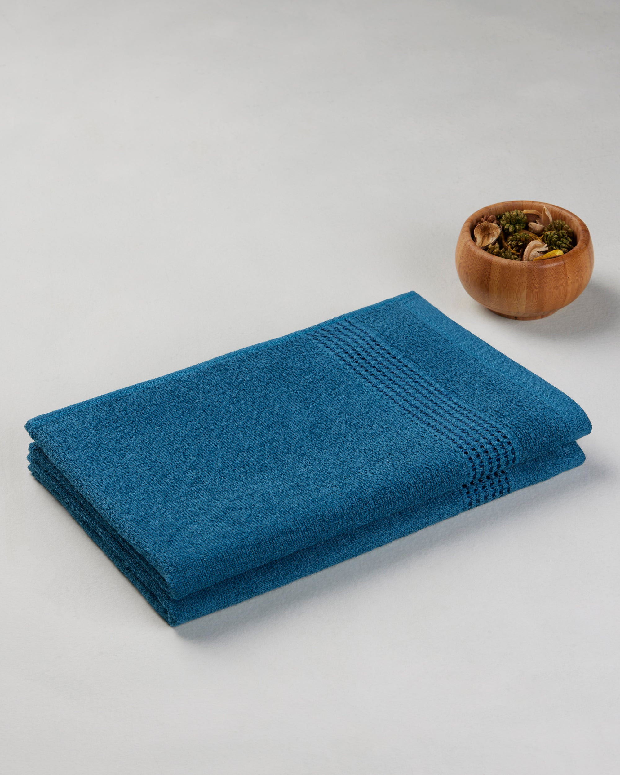 Comfort Collection, Daily Lite | Hand Towel | 320 GSM Pack of 2 - Midnight Blue by Himeya