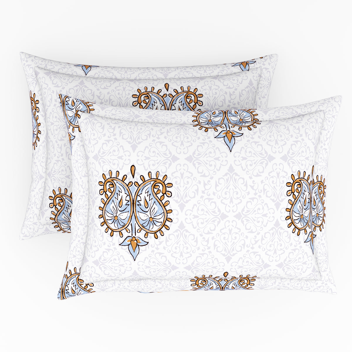 Himeya 100% Cotton 180 TC Bedsheet with 2 Pillow Covers - Ritu Powder Blue
