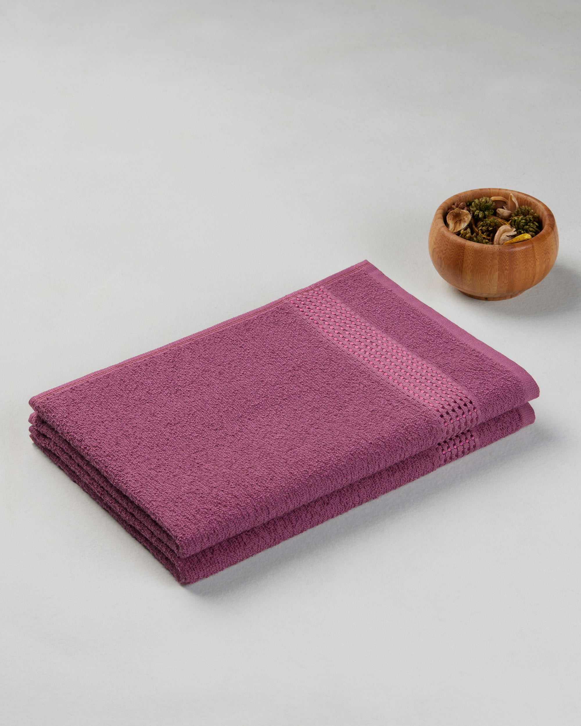 Comfort Collection | Hand Towel | 320 GSM Pack of 2 | Plum Red by Himeya