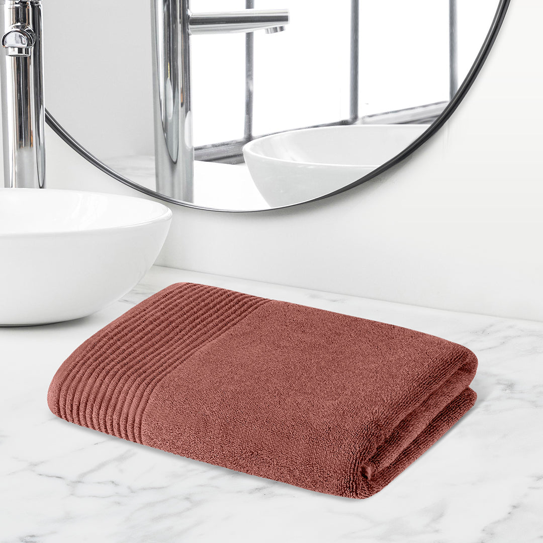 Gold Collection, Lush Spa | Bath Towel | 600 GSM - Orange Rust by Himeya