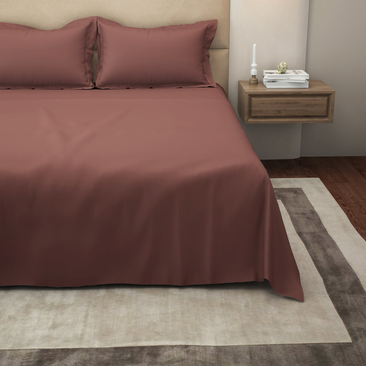 The Gold Collection | King Bedsheet Set | 300 TC Cotton | Spring Blush
