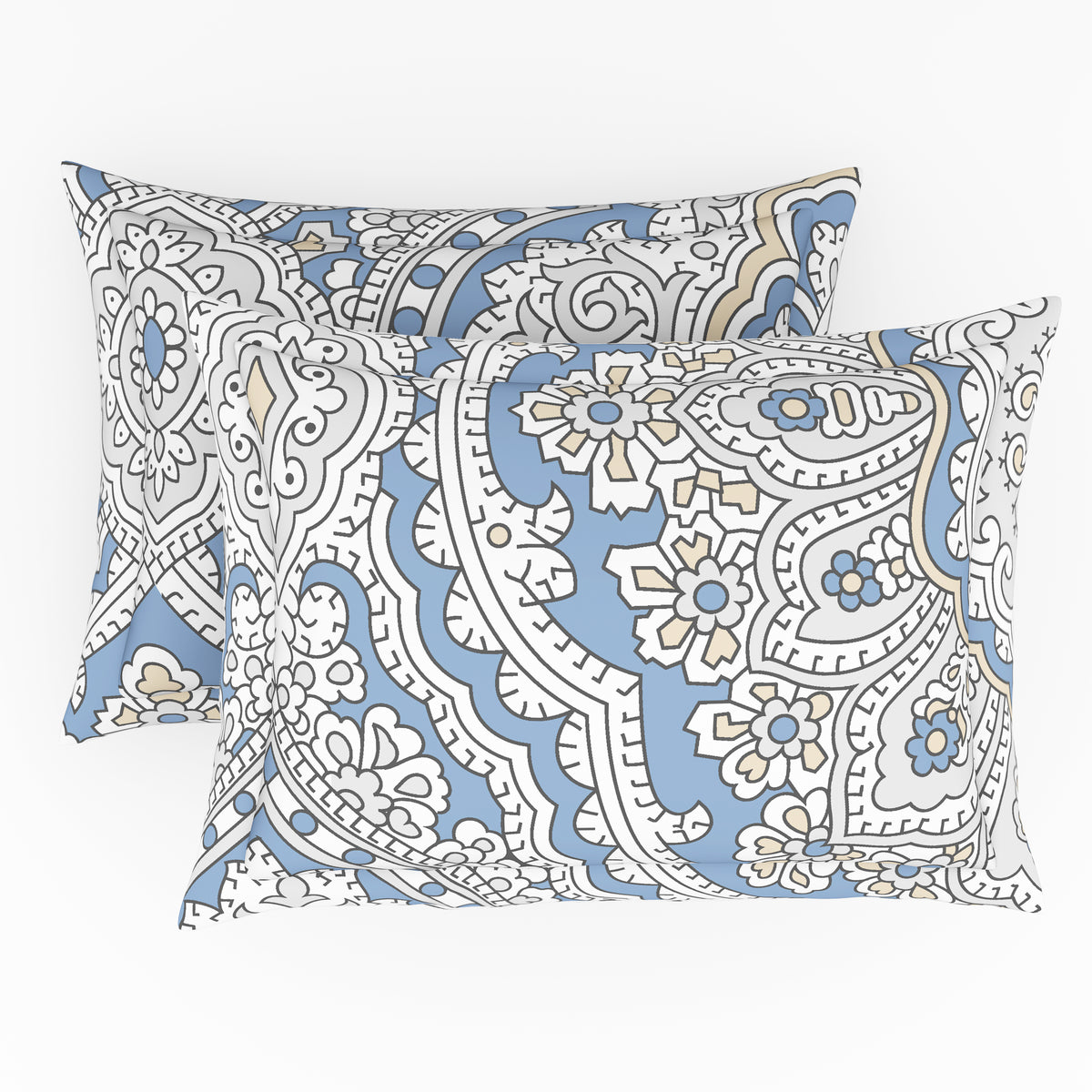 Himeya 100% Cotton 180 TC Bedsheet with 2 Pillow Covers - Kundan Light Sapphire
