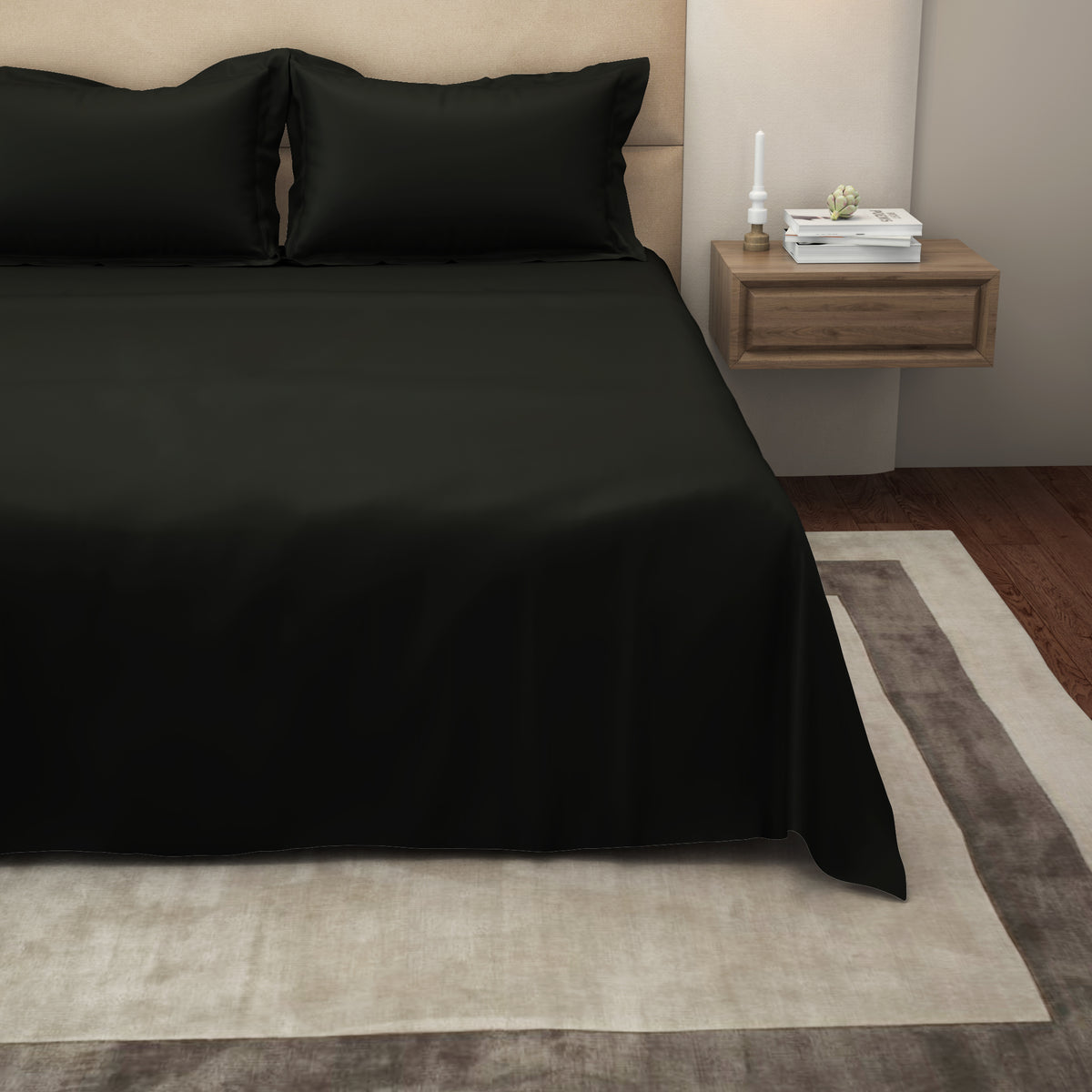 The Gold Collection | King Bedsheet Set | 300 TC Cotton | Smokey Grey