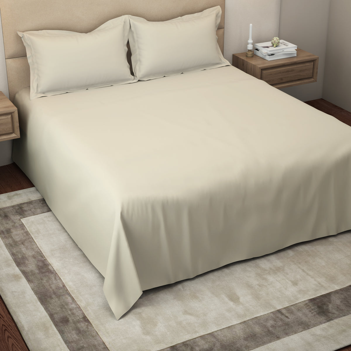 The Gold Collection | King Bedsheet Set | 300 TC Cotton | Pearl Almond