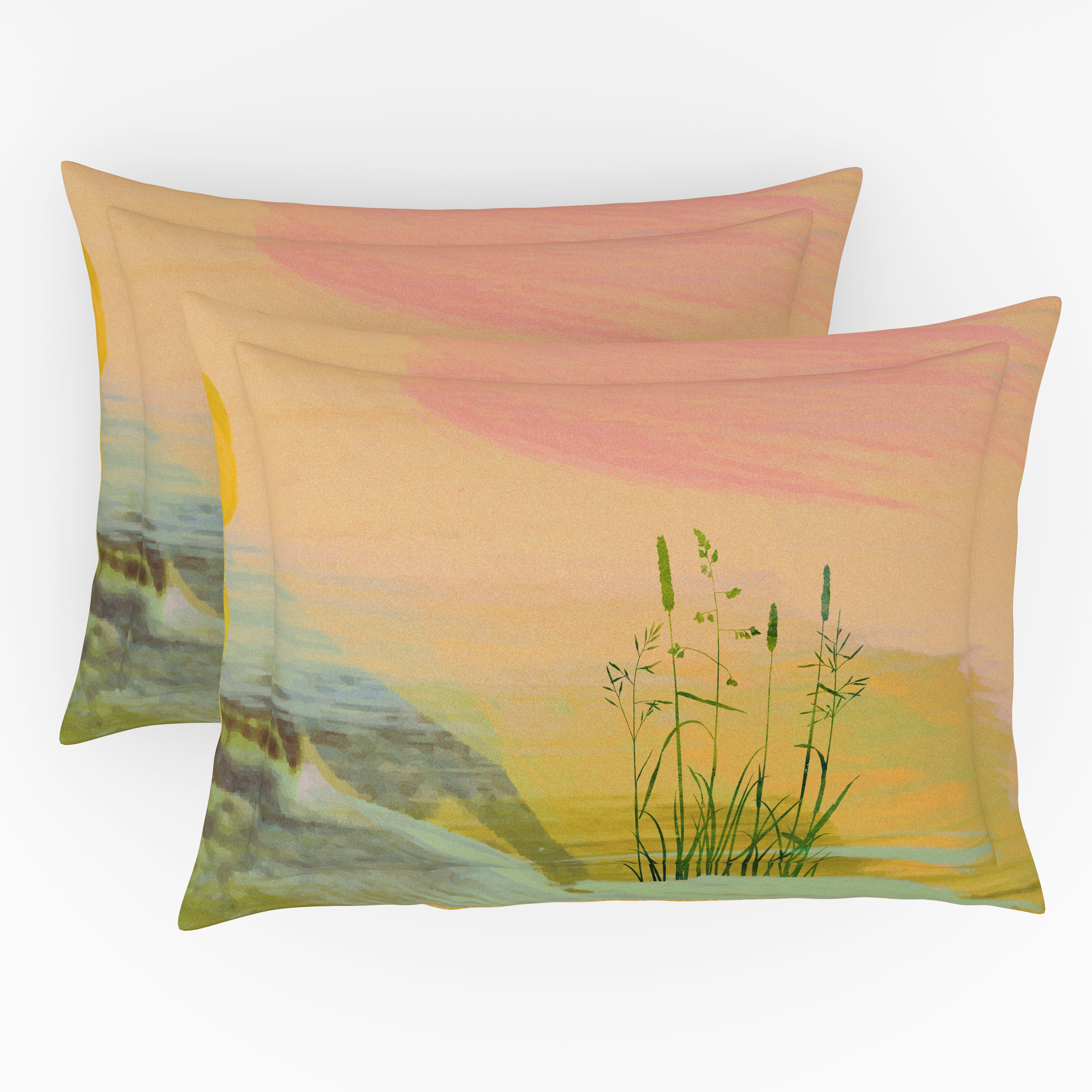 The Elite Collection, Landscape | Printed King Bedsheet Set | 210 TC Cotton - Multi Hue