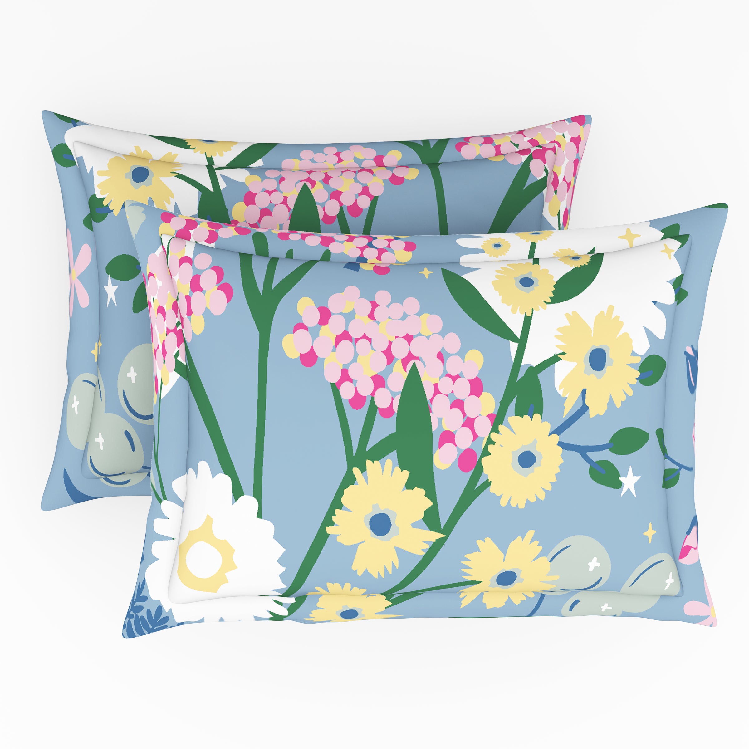 Himeya 100% Cotton 180 TC Bedsheet with 2 Pillow Covers -Terrace Farm Violet Blue