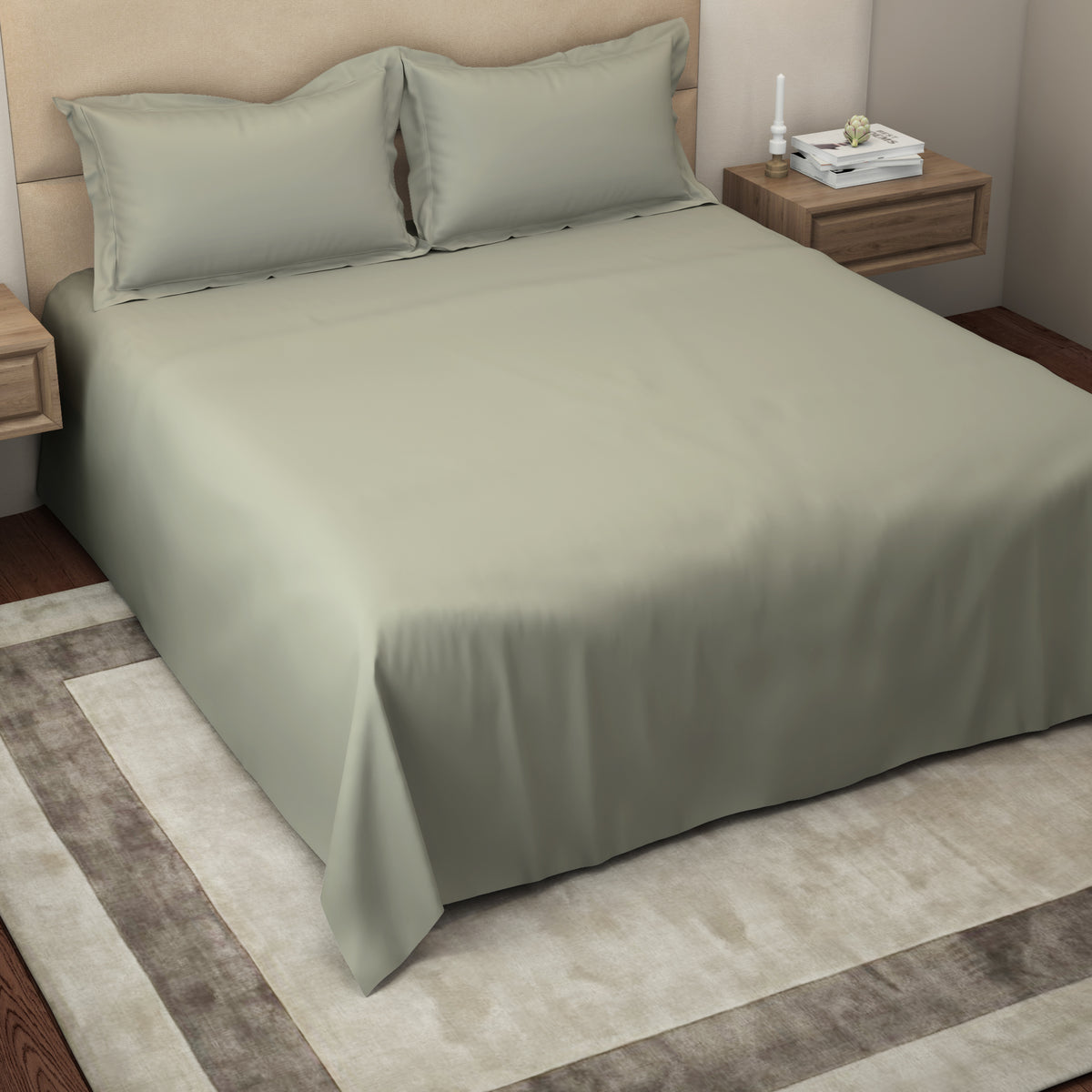 The Gold Collection | King Bedsheet Set | 300 TC Cotton | Desert Sage