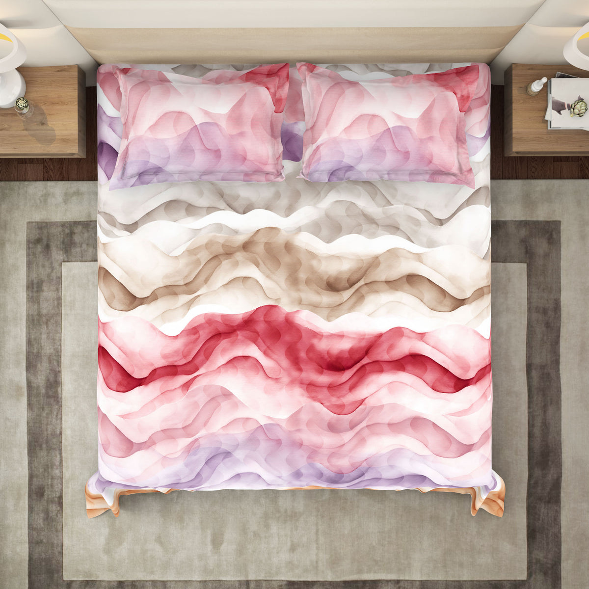 The Gold Collection | King Bedsheet Set | 300 TC Cotton | Pink