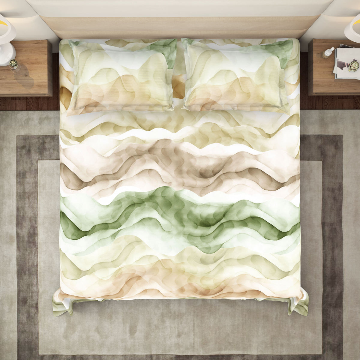 The Gold Collection | King Bedsheet Set | 300 TC Cotton | Apple Green