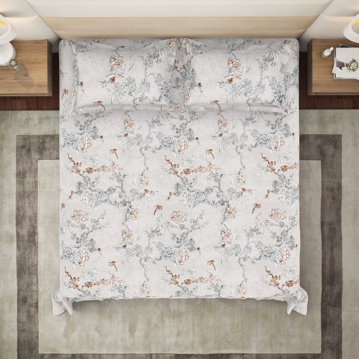 The Gold Collection | King Bedsheet Set | 300 TC Cotton | Grey