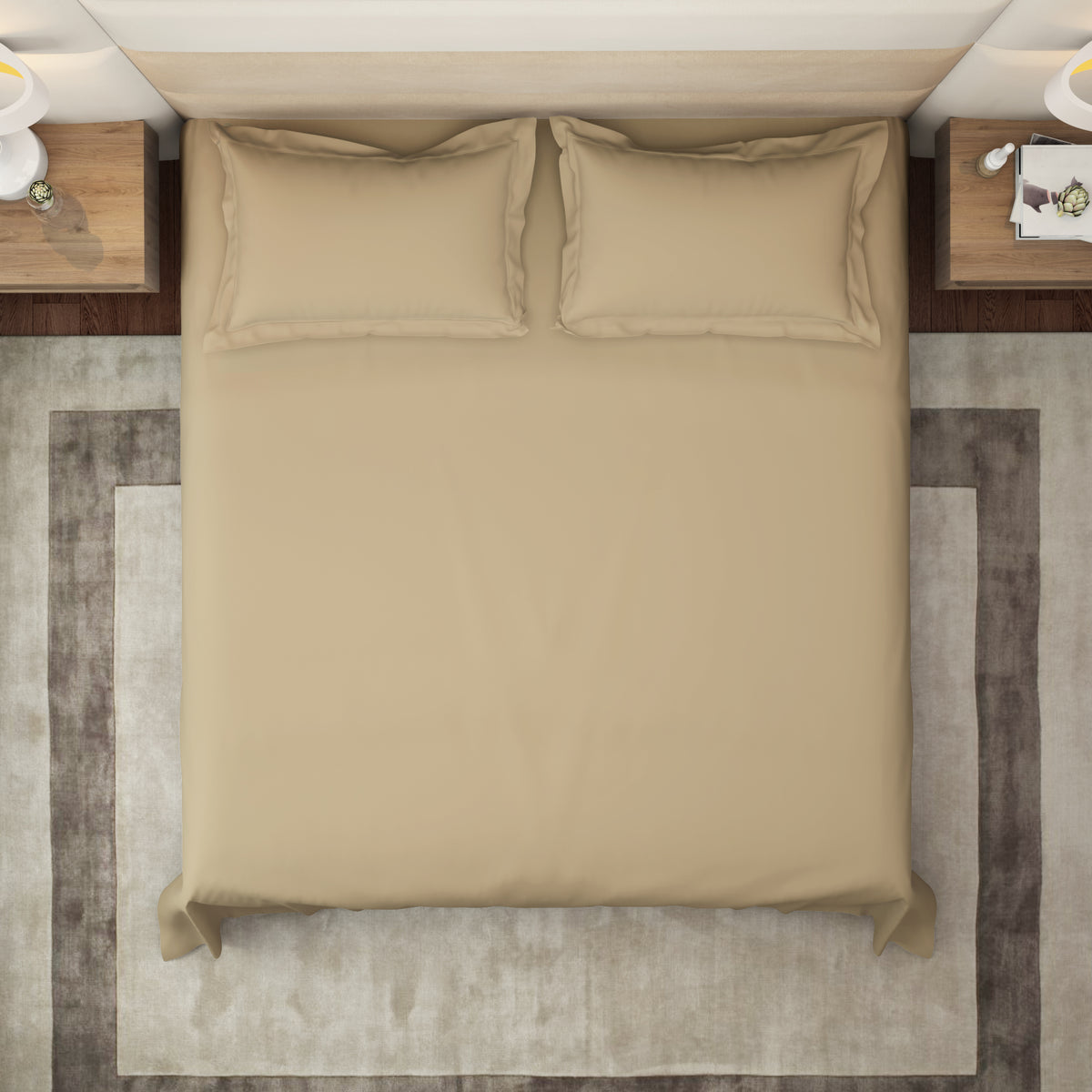 The Gold Collection | King Bedsheet Set | 300 TC Cotton | Light Sand