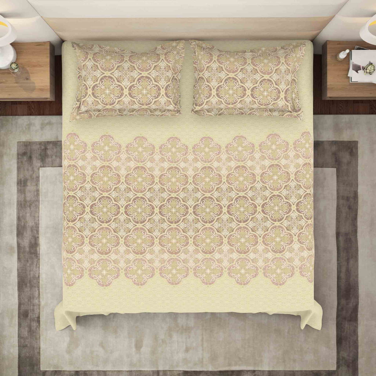 The Gold Collection | King Bedsheet Set | 300 TC Cotton | Castle Bronze
