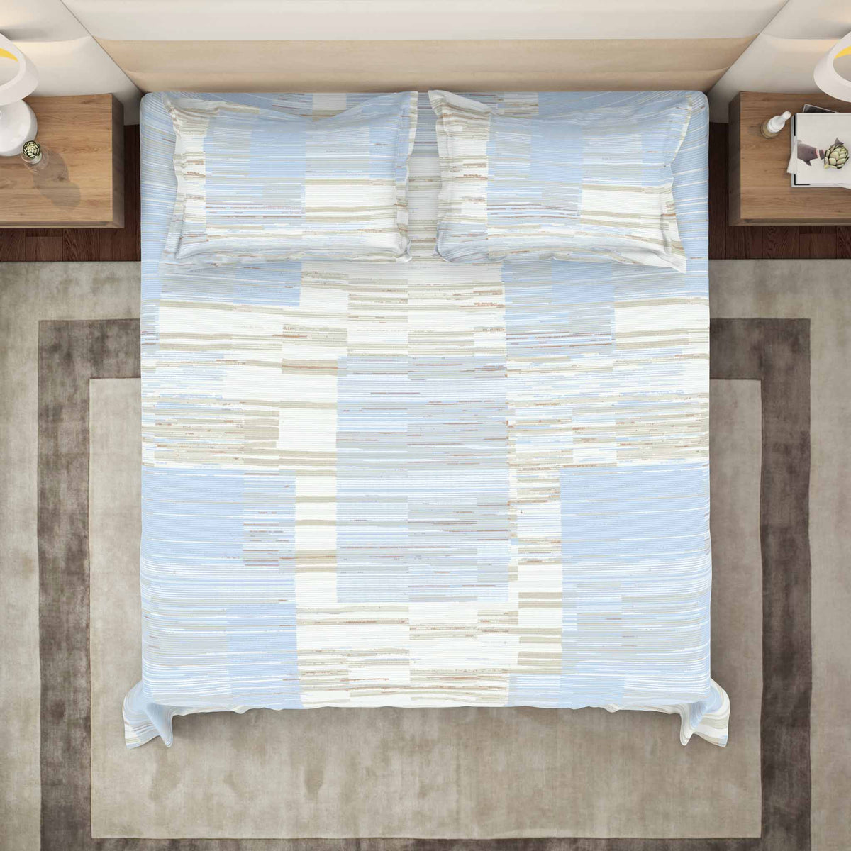 The Gold Collection | King Bedsheet Set | 300 TC Cotton | Blue