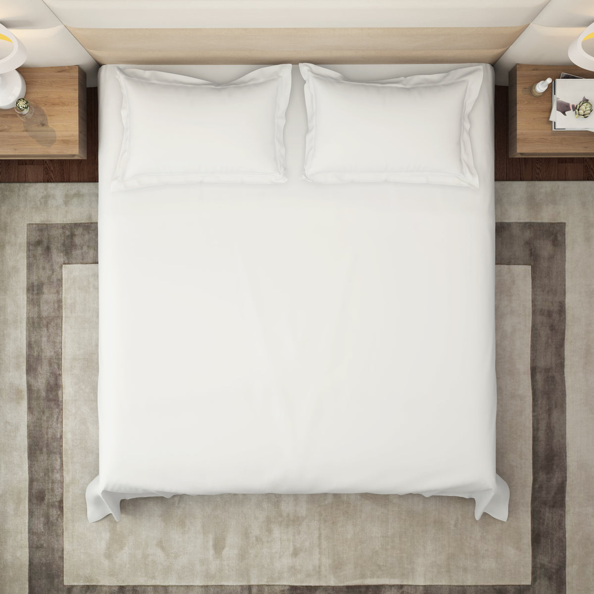 The Gold Collection | King Bedsheet Set | 300 TC Cotton | Moon White