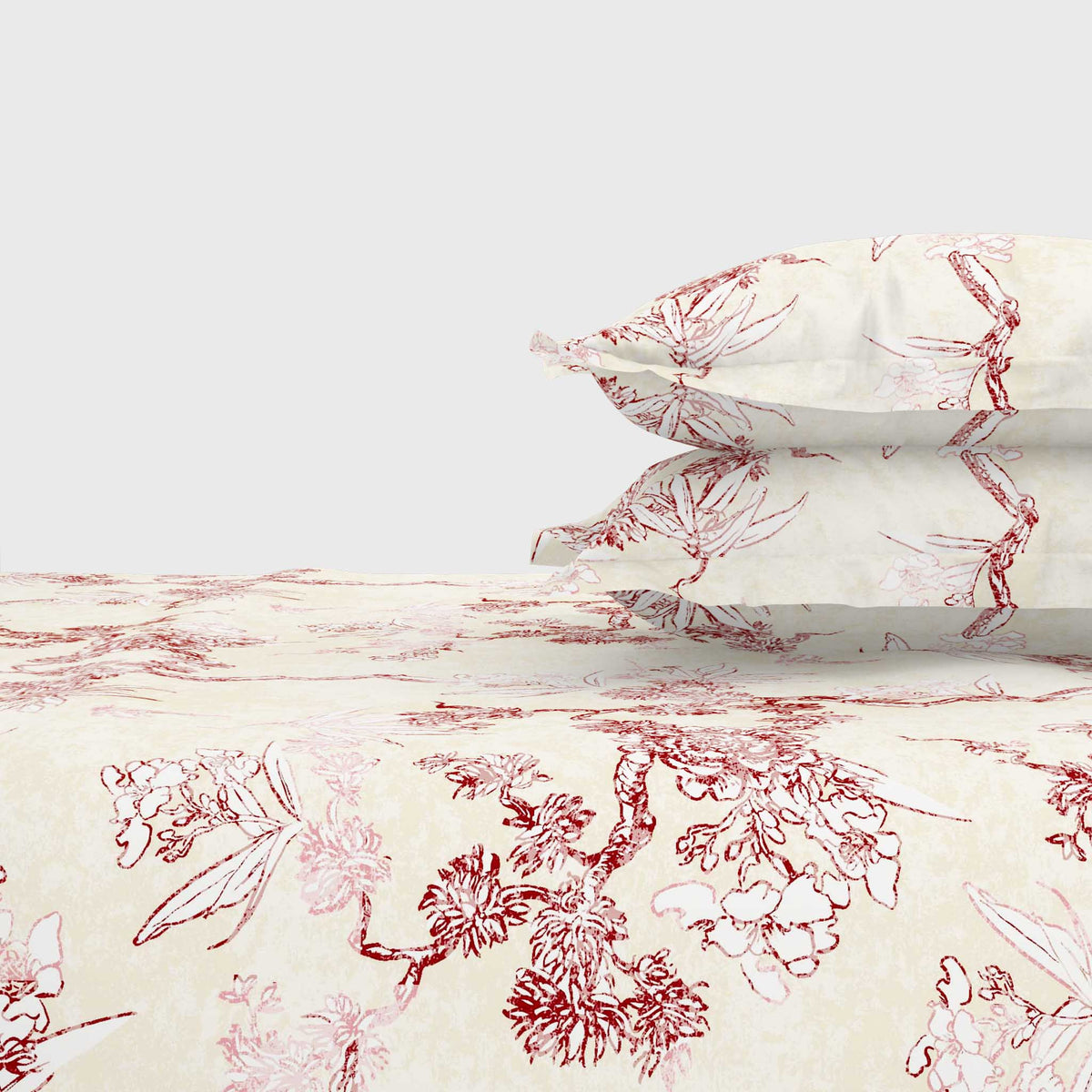 The Gold Collection | King Bedsheet Set | 300 TC Cotton | Red