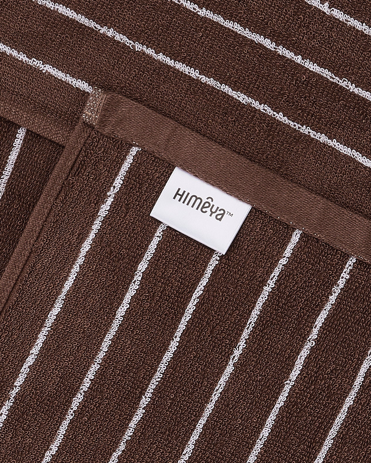 HimeyaElite Pin Stripe 350 GSM Bath Towel - Chocolate Brown