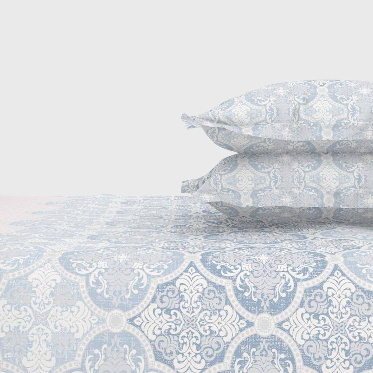 The Gold Collection | King Bedsheet Set | 300 TC Cotton | Castle Blue