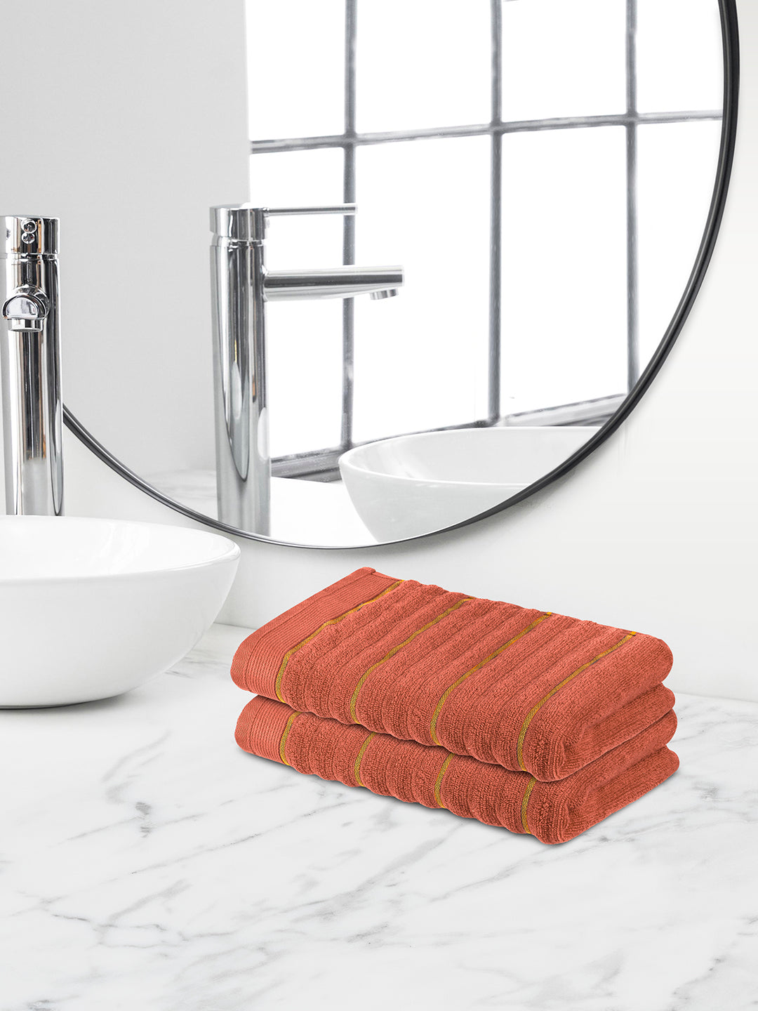 Elite Collection, Plush Quickdry | Hand Towel | 550 GSM Pack of 2 - Cinnamon Red by Himeya