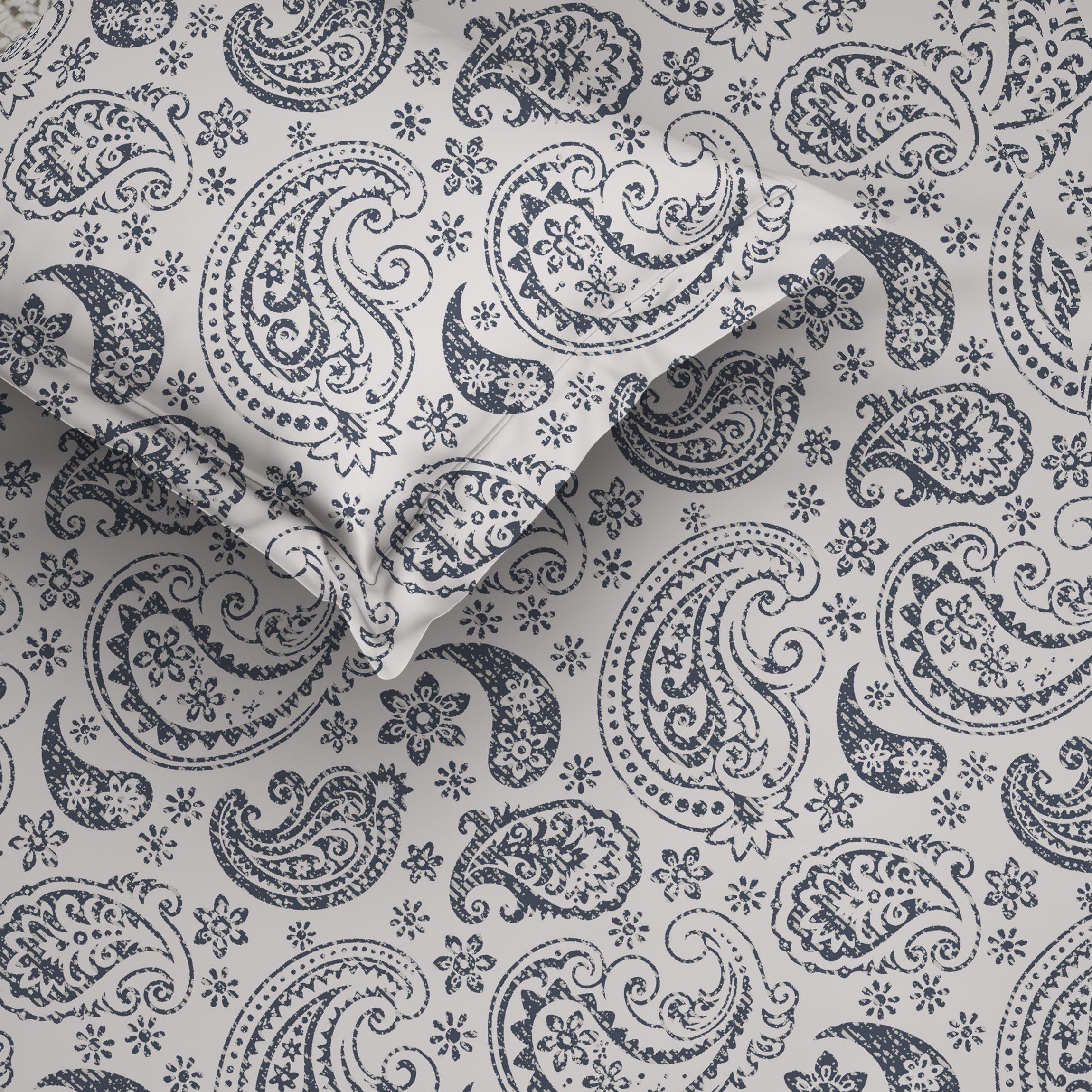 The Comfort Collection | Printed King Bedsheet Set | 120 Tc Percale Print - Soft Grey