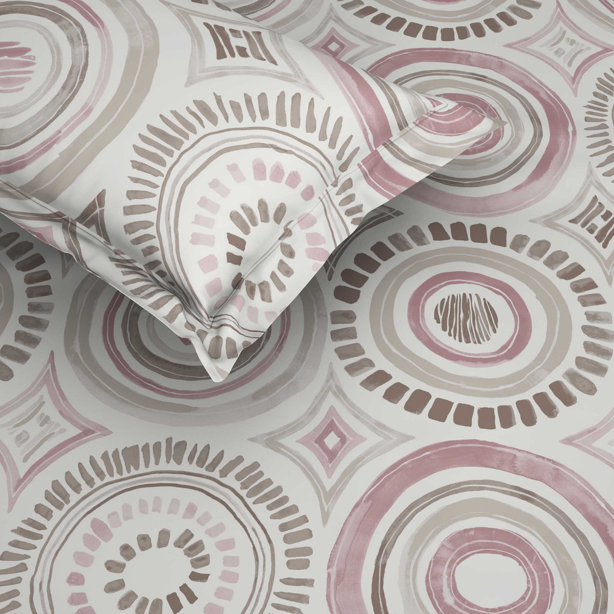 The Comfort Collection | Printed King Bedsheet Set | 120 Tc Percale Print | Soft Pink