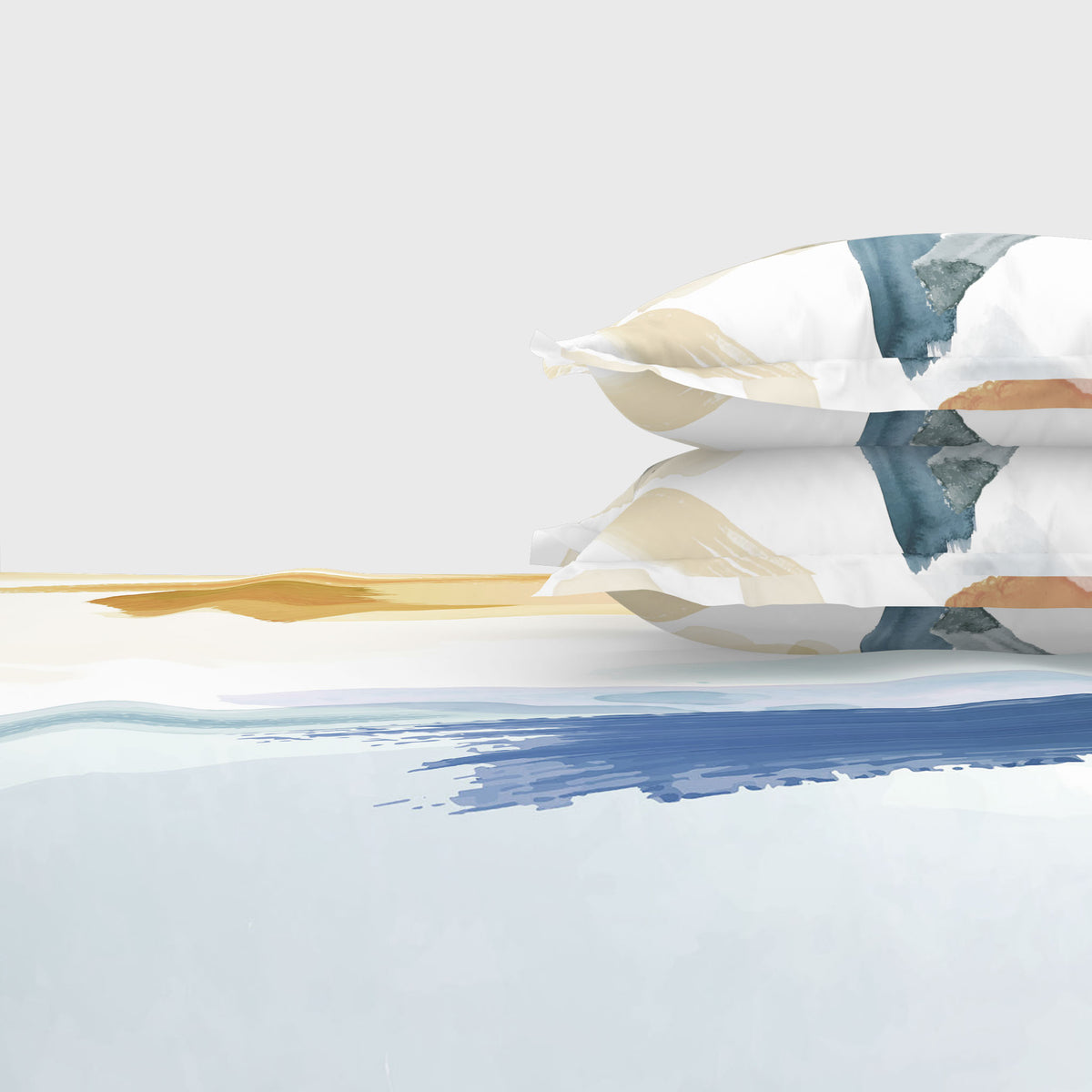 The Gold Collection | King Bedsheet Set | 300 TC Cotton | Brush Stroke