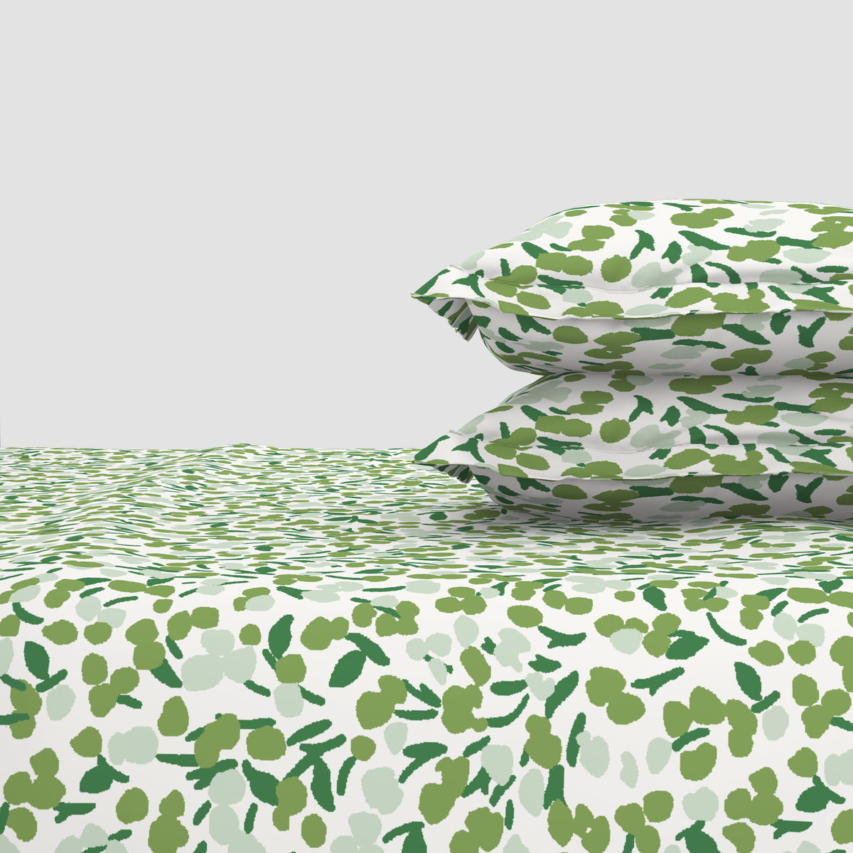 The Elegant Collection | Printed Double Bedsheet Set | 190 TC Cotton | Breezy Buds-Turtle Grn