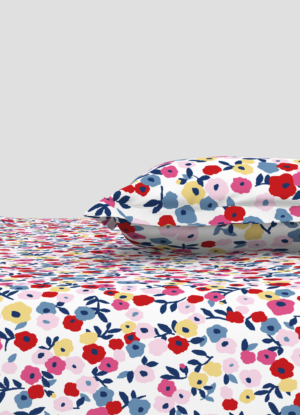 The Elegant Collection | Printed Single Bedsheet Set | 190 TC Cotton | Park Avenue Ditsy-Pink Green