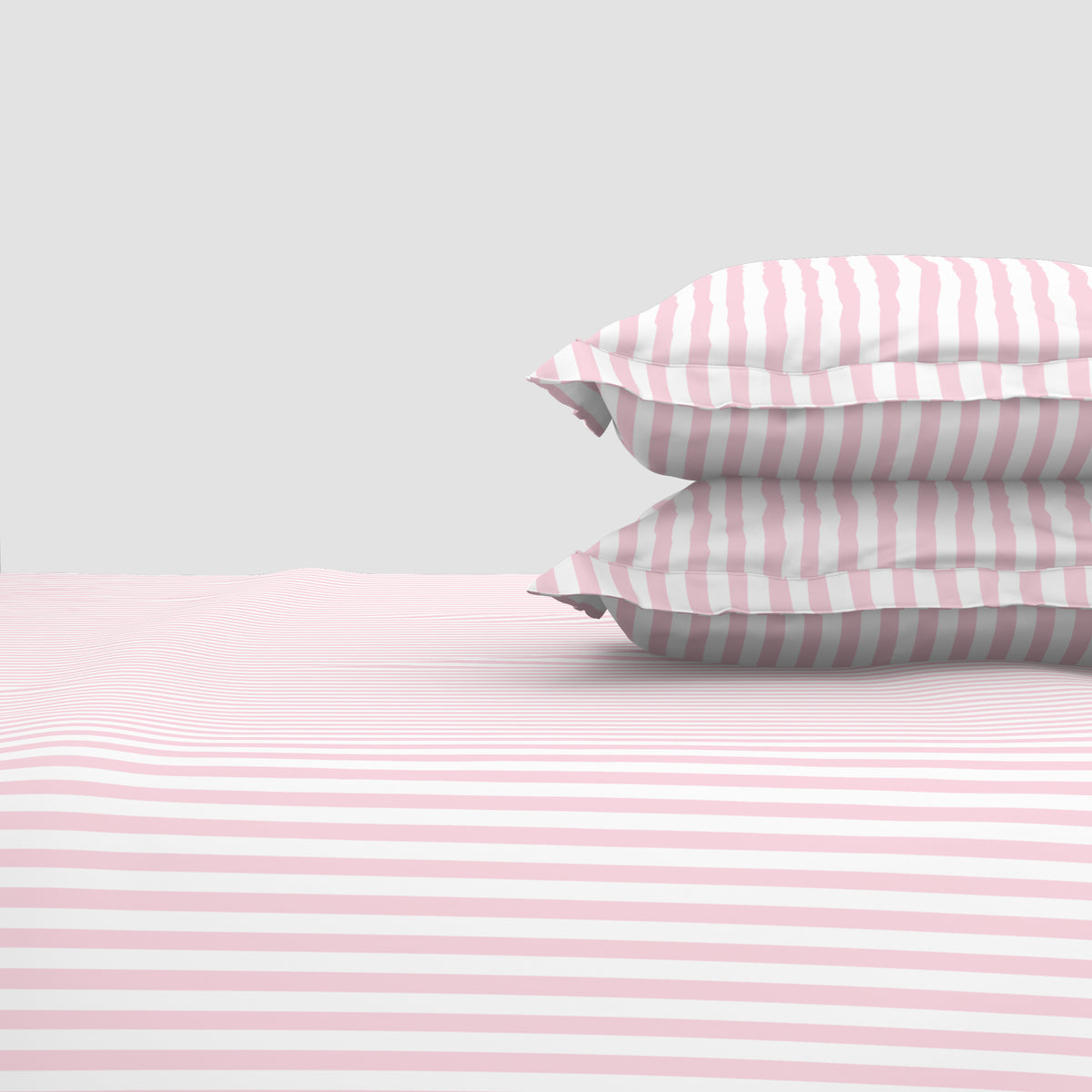The Elegant Collection | Printed Double Bedsheet Set | 190 TC Cotton | Seersucker Stripe