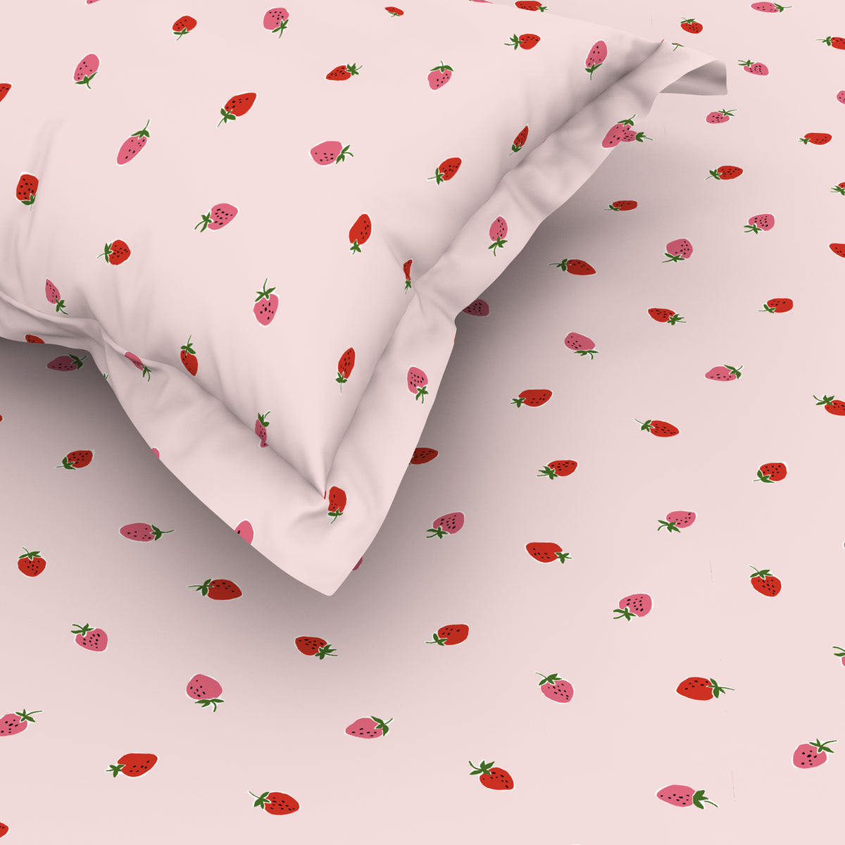 The Elegant Collection | Printed Single Bedsheet Set | 190 TC Cotton | Wild Straw Toss - Pink