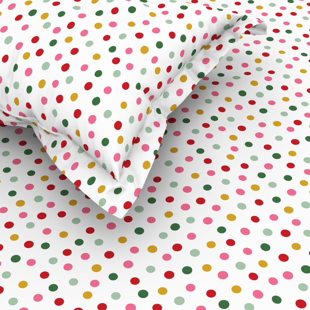 The Elegant Collection | Printed Double Bedsheet Set | 190 TC Cotton | Festive Dot Small-Bold Multi
