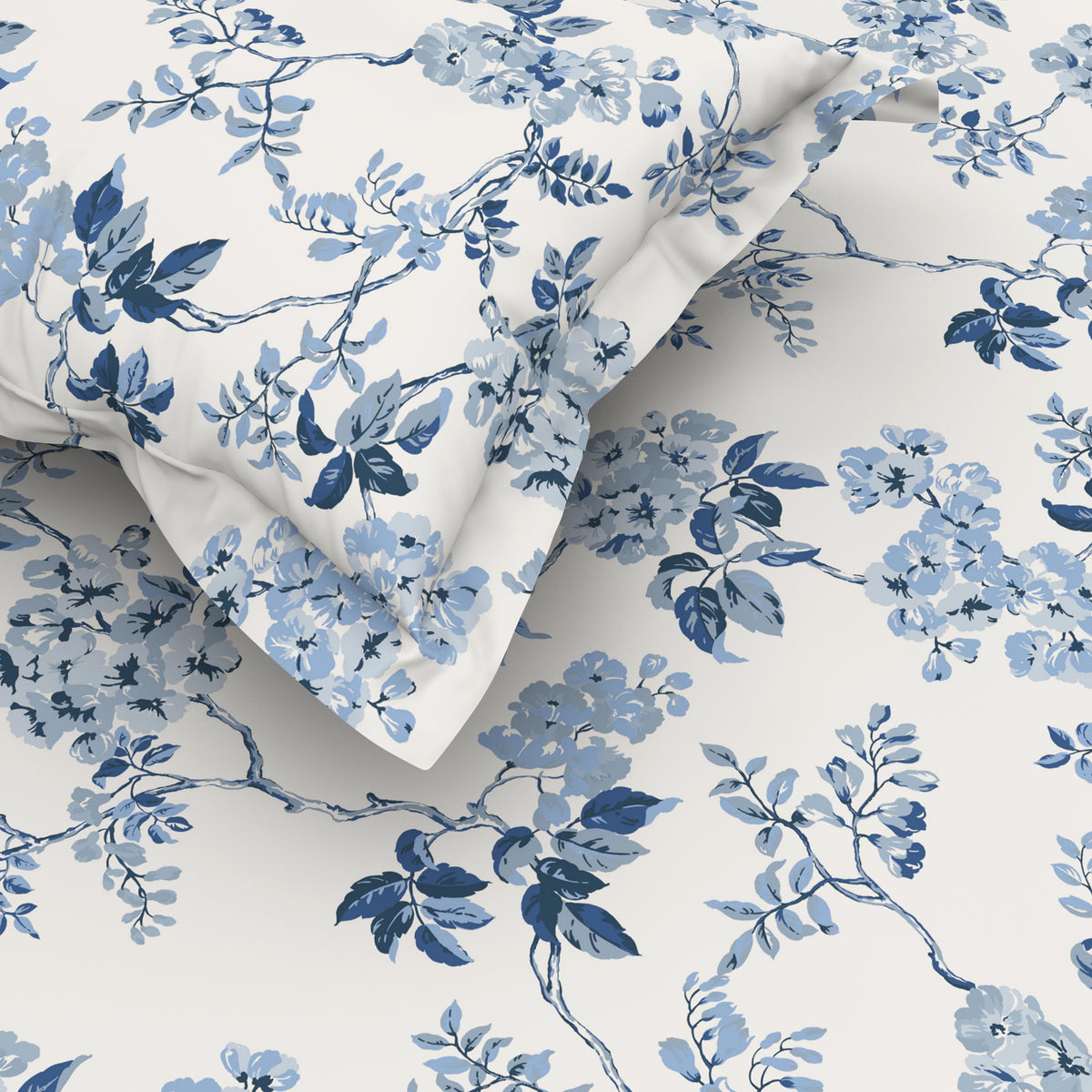 The Elite Collection | King Bedsheet Set | 180 TC Cotton | Indigo