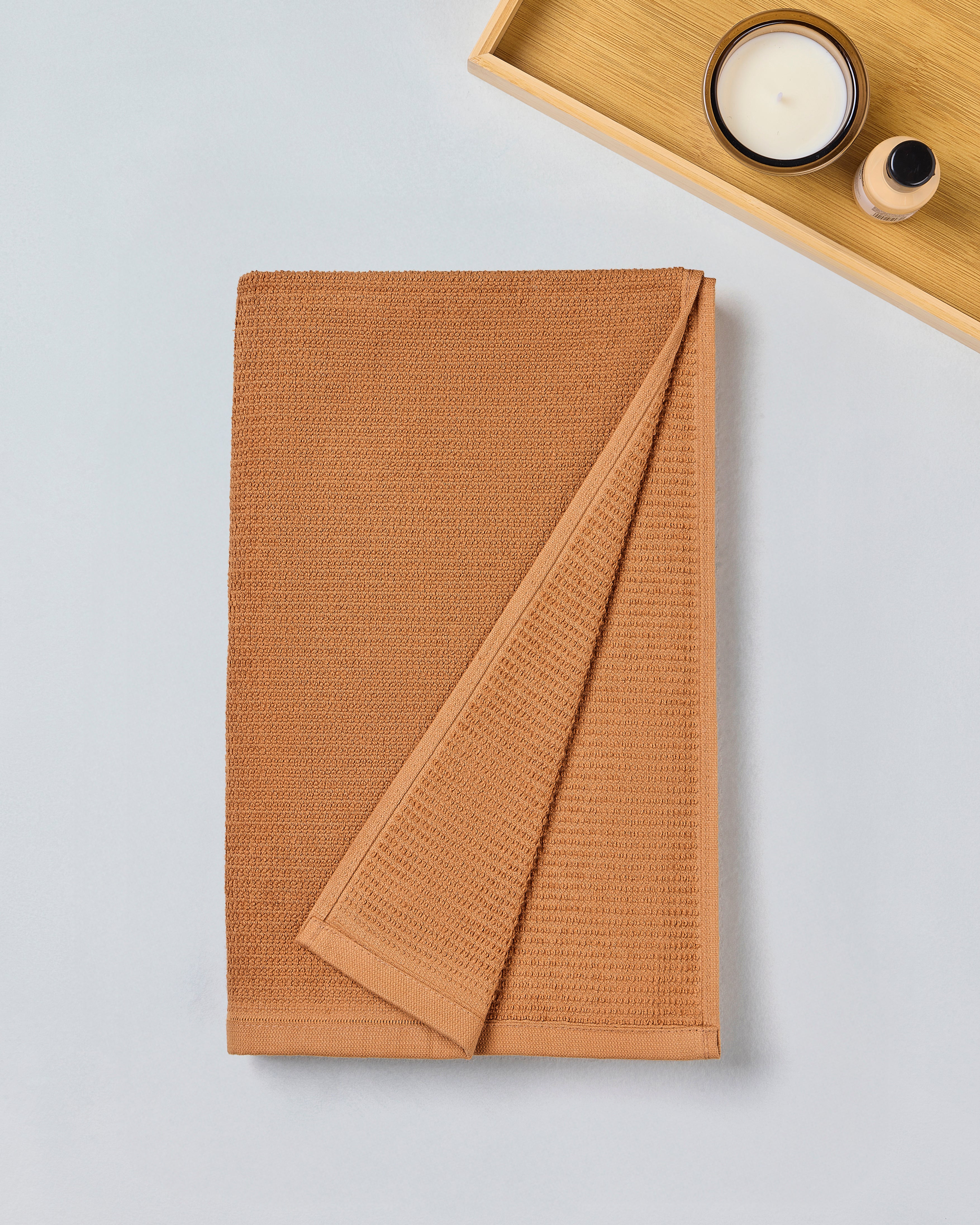 Comfort Collection, Waffle Grid | Bath Towel | 360 GSM 100% Cotton - Peanut Peel by Himeya