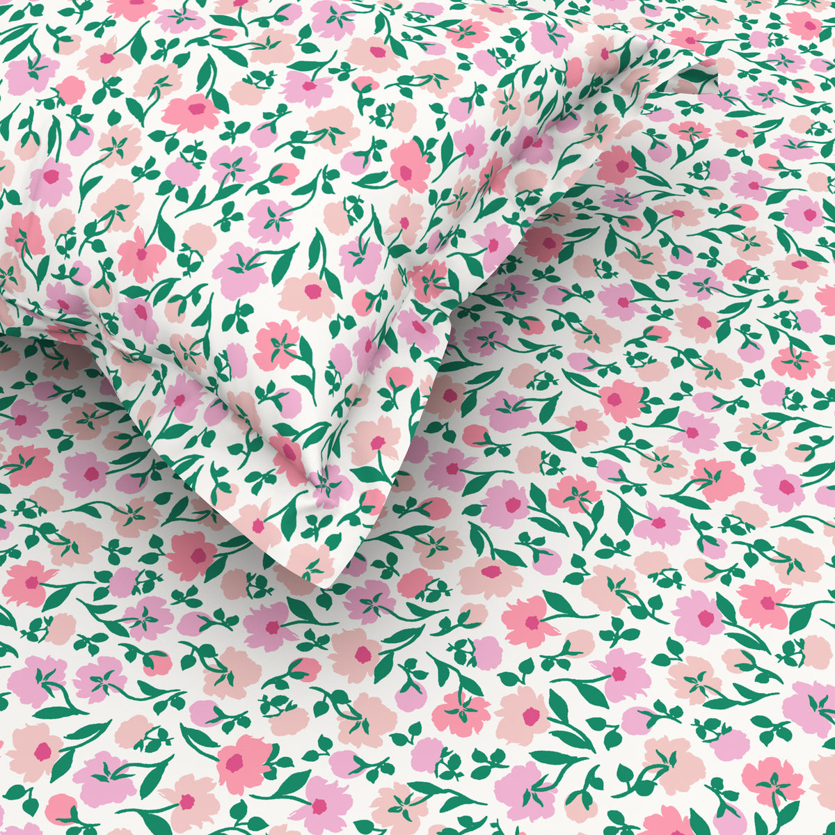 The Elegant Collection | Printed Double Bedsheet Set | 190 TC Cotton | Peony Party-Pink