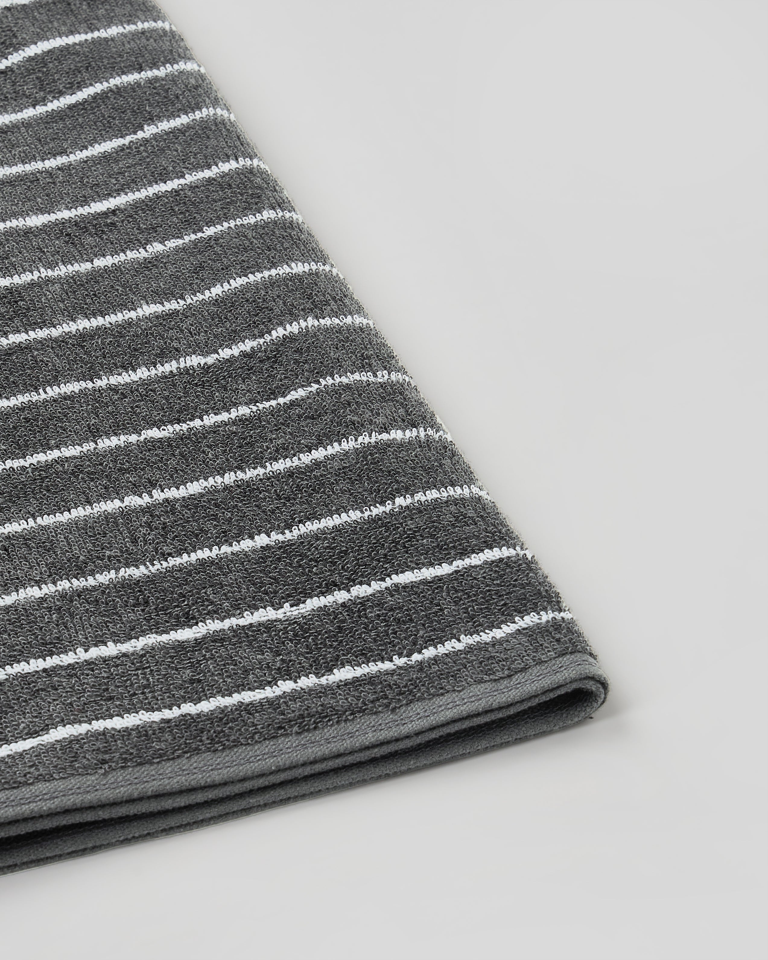 Elite Pin Stripe | Bath Towel | 350 GSM | Neutral Charcoal