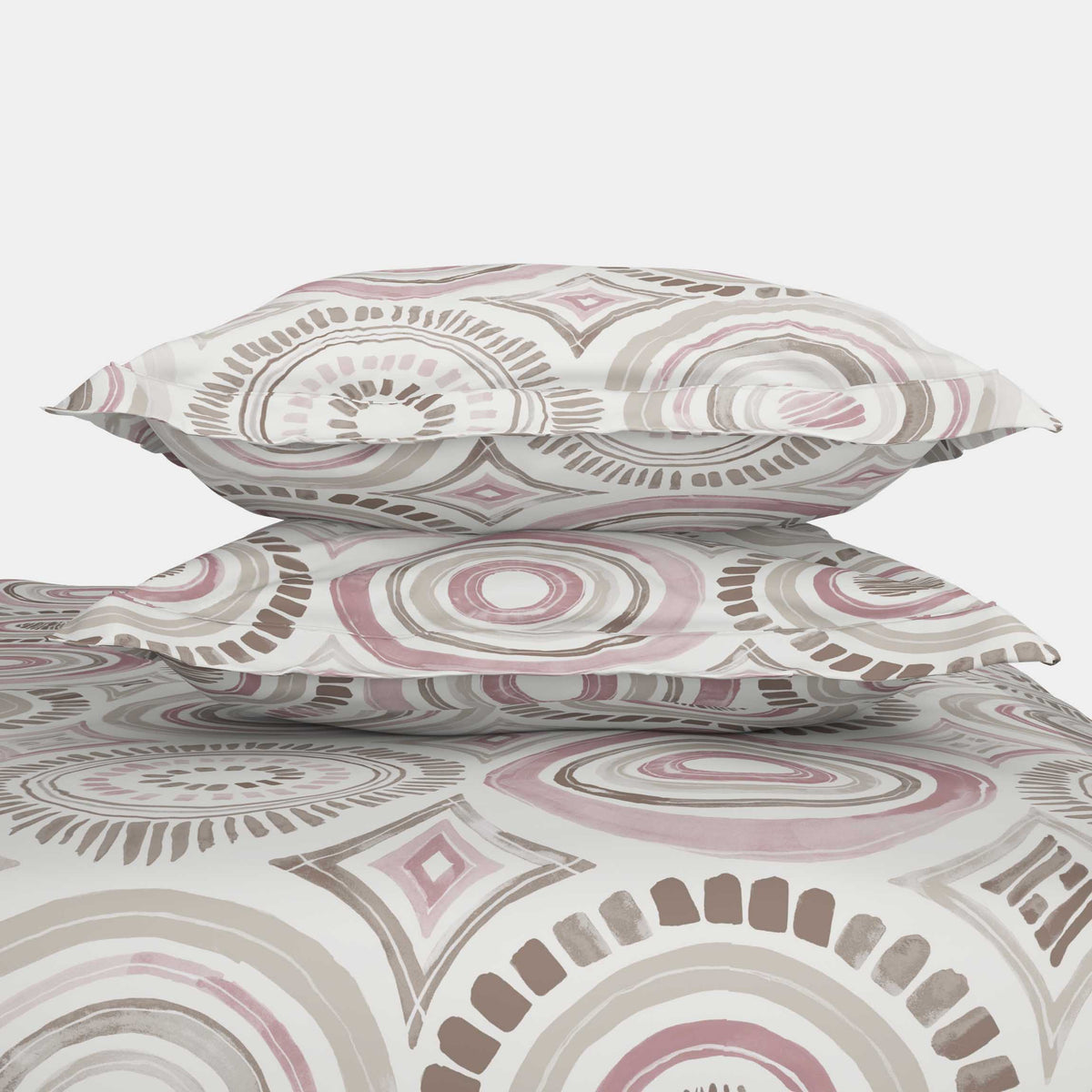 The Comfort Collection | Printed King Bedsheet Set | 120 Tc Percale Print | Soft Pink