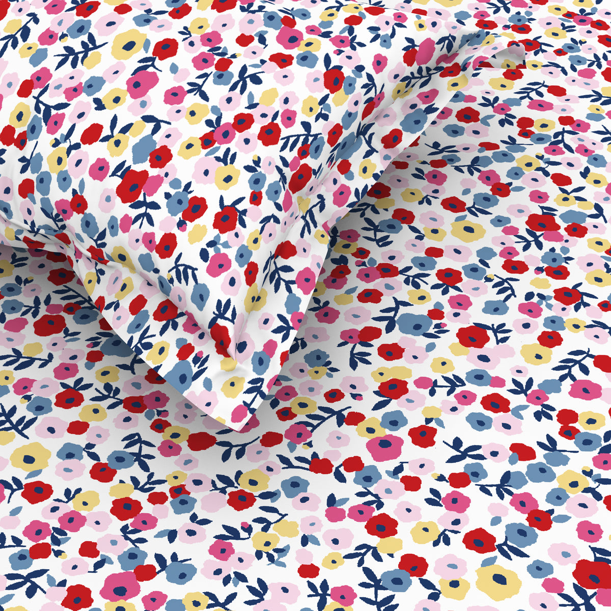 The Elegant Collection | Printed Single Bedsheet Set | 190 TC Cotton | Park Avenue Ditsy-Pink Green