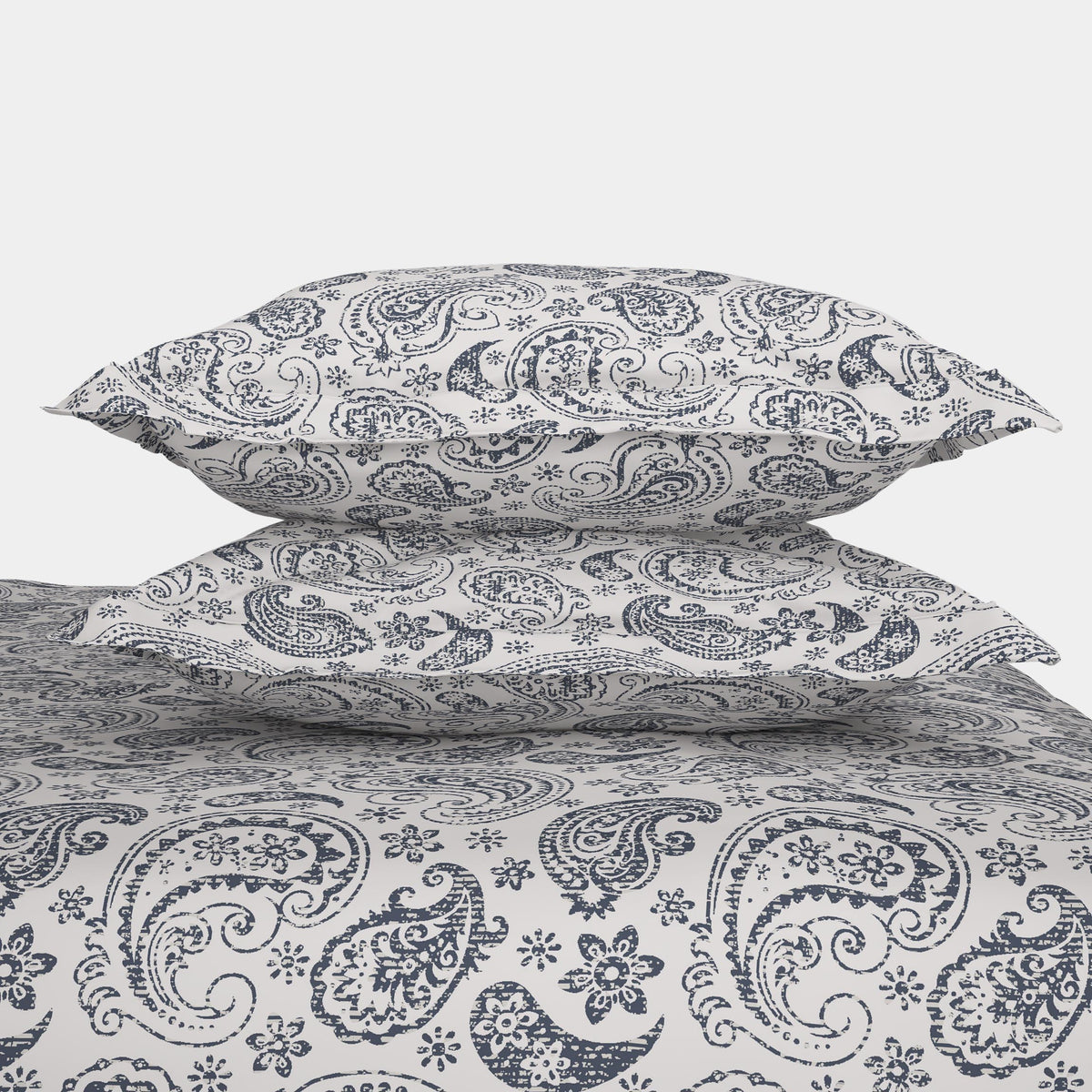 The Comfort Collection | Printed King Bedsheet Set | 120 Tc Percale Print | Soft Grey