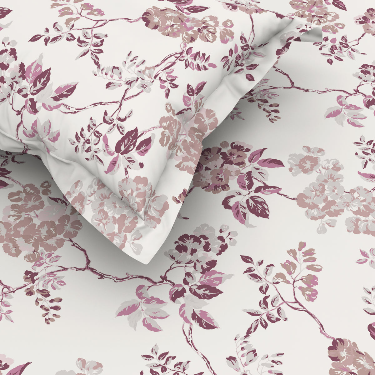 The Elite Collection | King Bedsheet Set | 180 TC Cotton | Pink Orchid