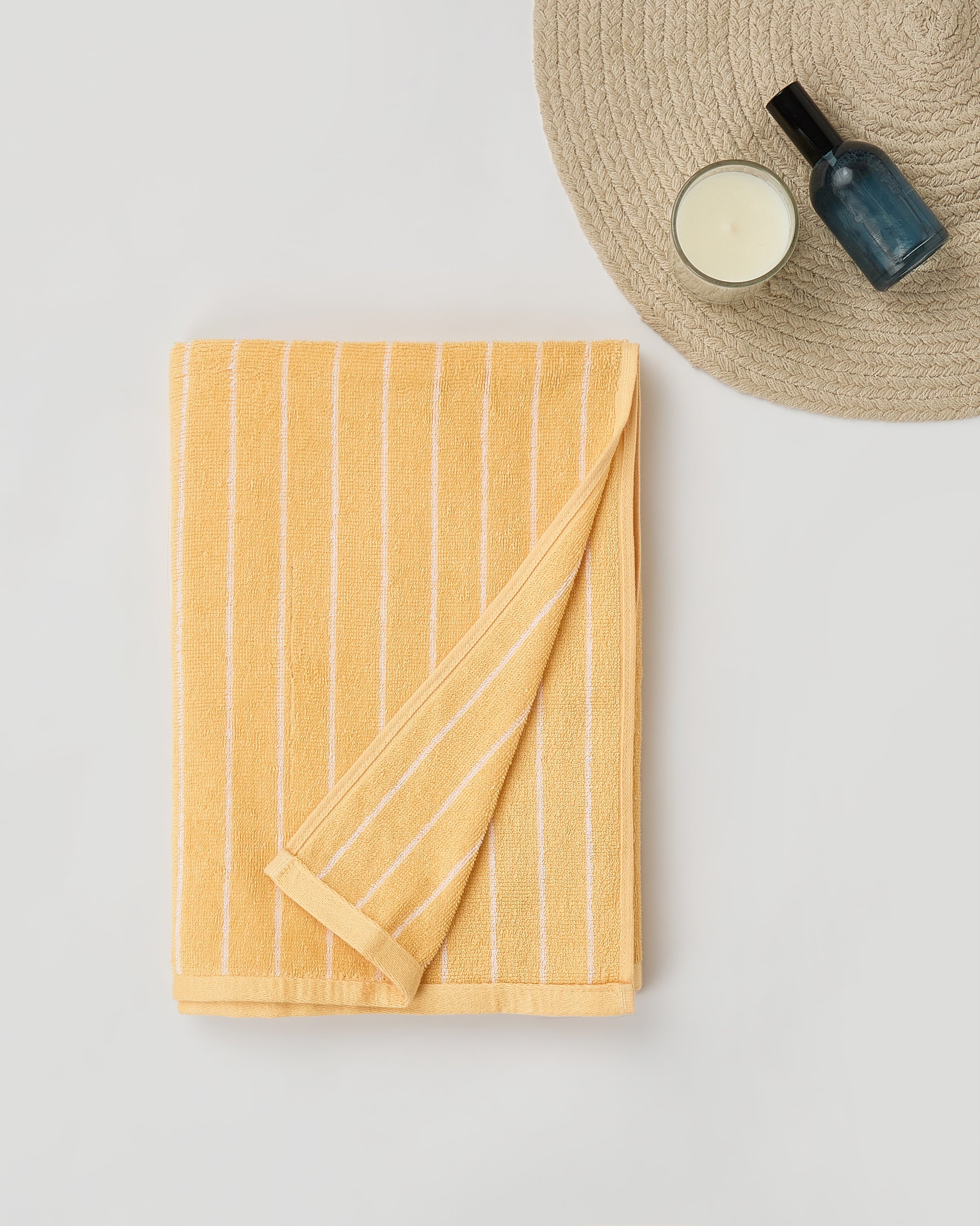 Elite Pin Stripe | Bath Towel | 350 GSM | Gold Cream