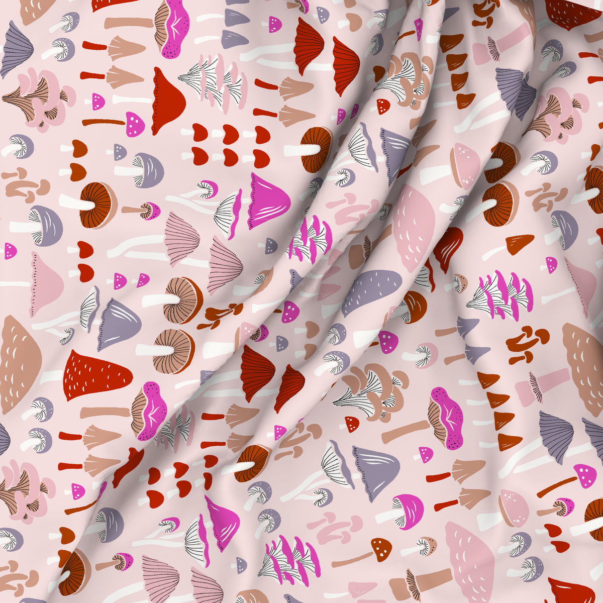 The Elegant Collection | Printed Single Bedsheet Set | 190 TC Cotton | Mushroom-Pink