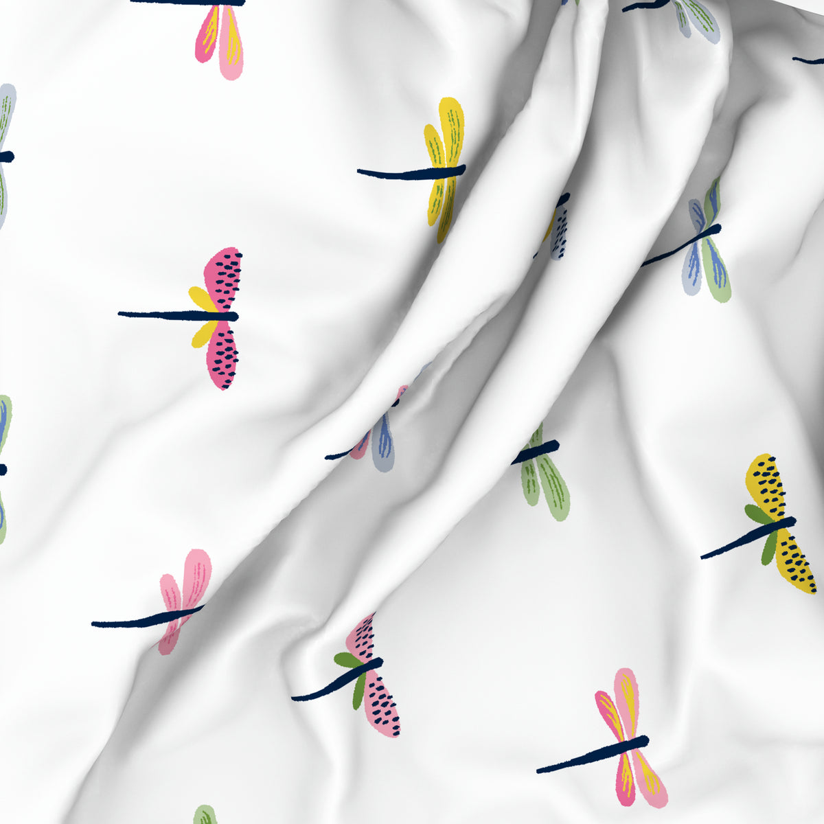 The Elegant Collection | Printed Single Bedsheet Set | 190 TC Cotton | Dragon Fly-Multi