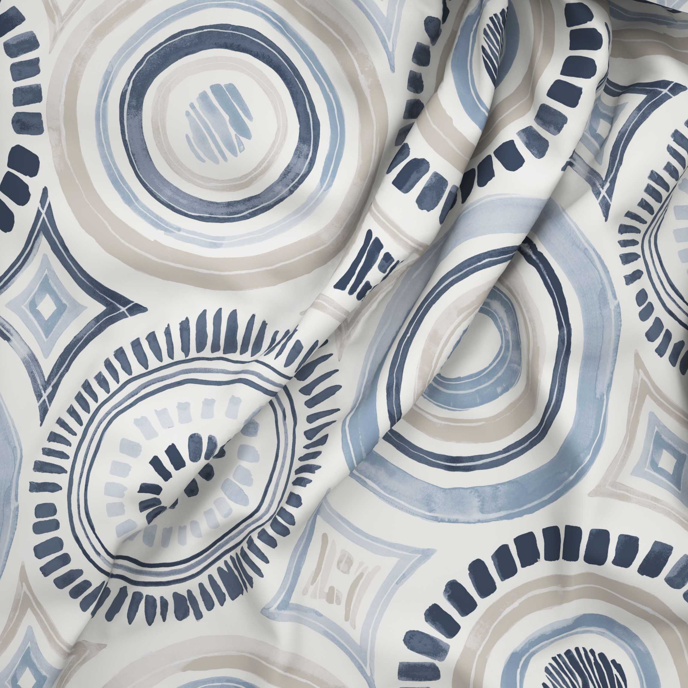 The Comfort Collection | Printed King Bedsheet Set | 120 Tc Percale Print | Dusky Blue