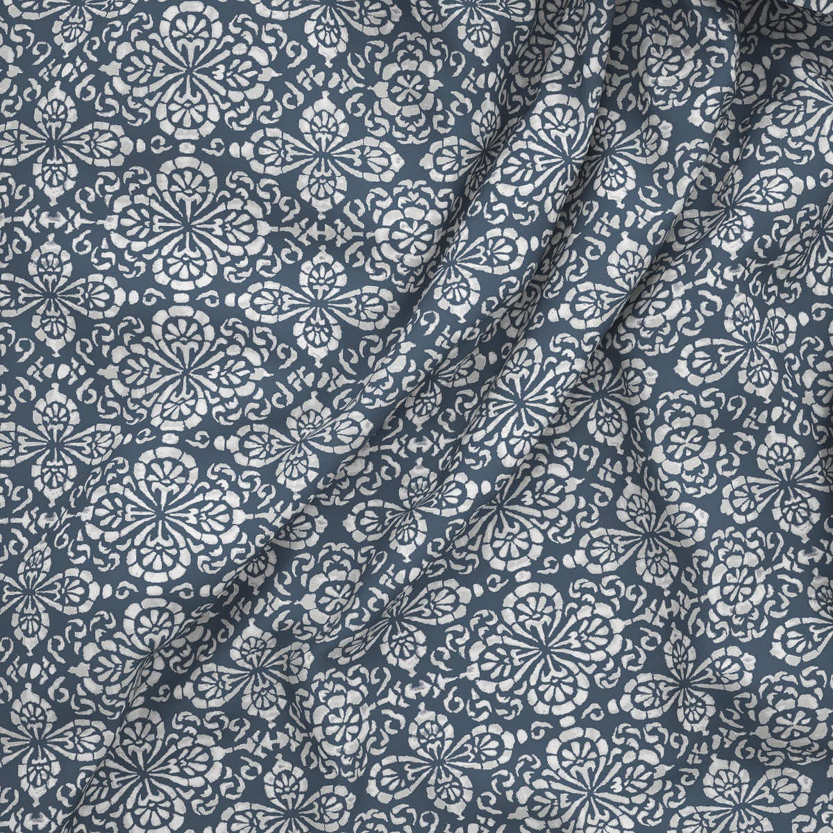 The Comfort Collection | Printed King Bedsheet Set | 120 Tc Percale Print | Indigo