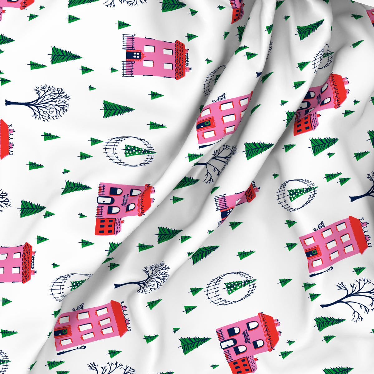 The Elegant Collection | Printed Double Bedsheet Set | 190 TC Cotton | Holiday Village-Multi